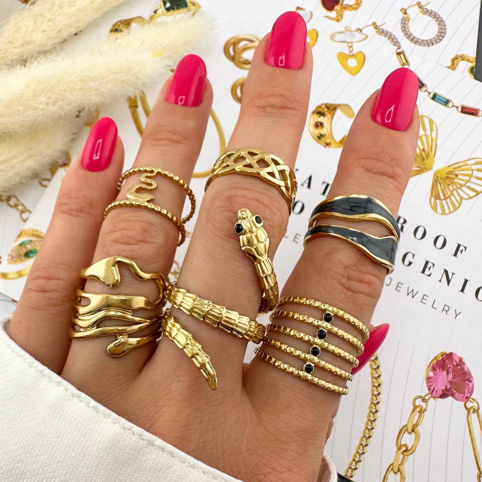 18K gold plated Stainless steel finger ring