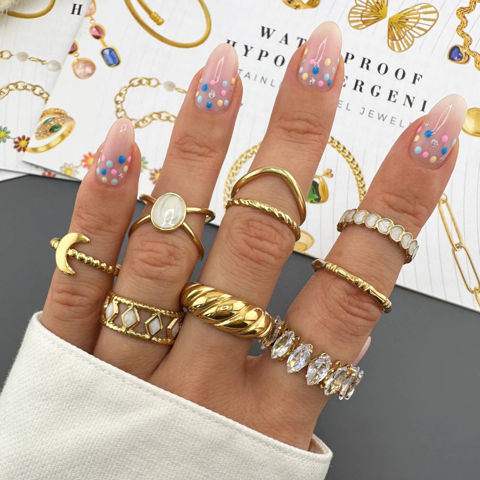 18K gold plated Stainless steel  Сroissant finger ring