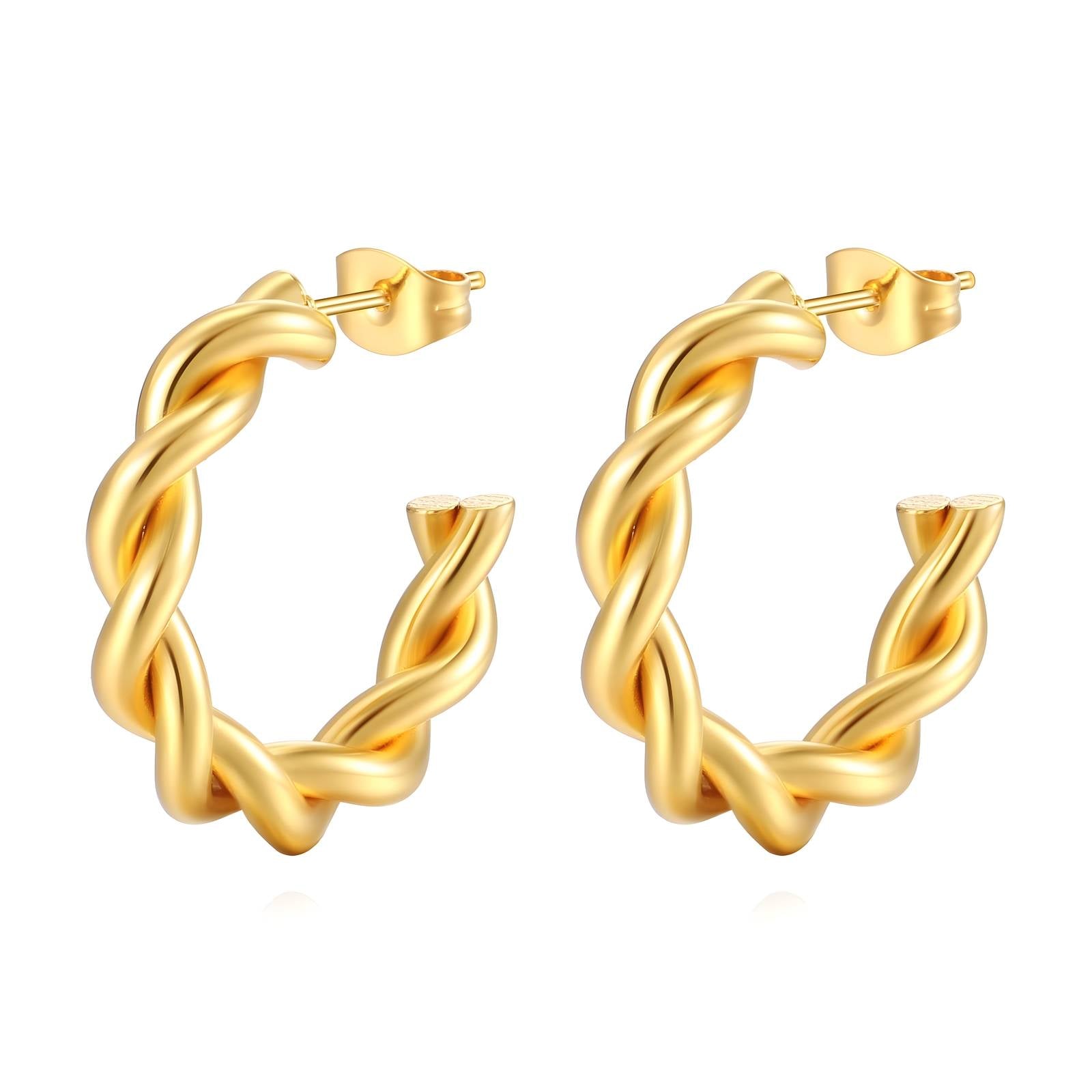 Elegant 18K Gold Plated Stainless Steel Earrings