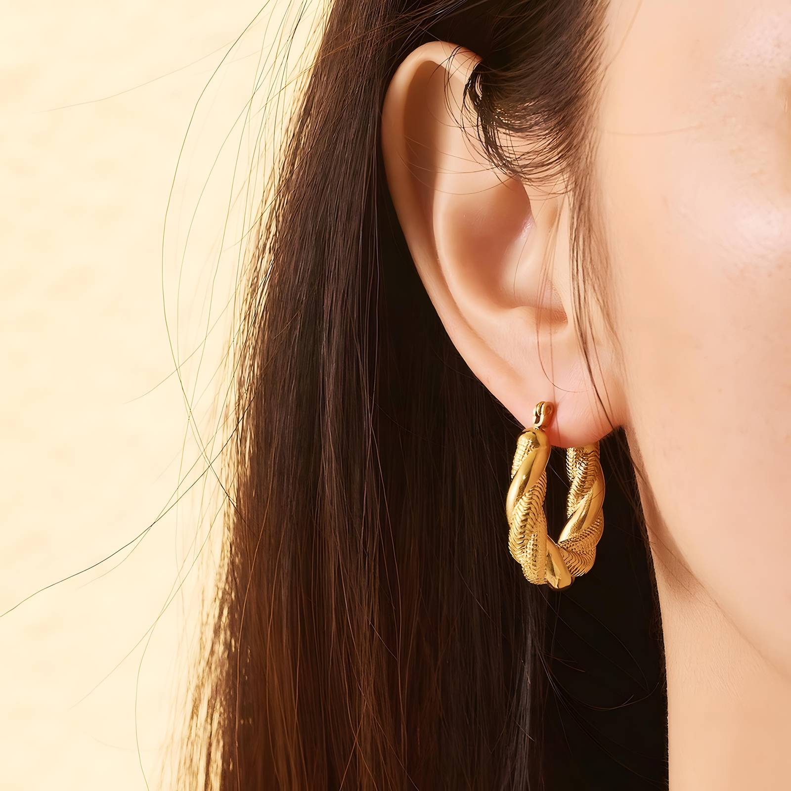 Elegant 18K Gold Plated Stainless Steel Earrings