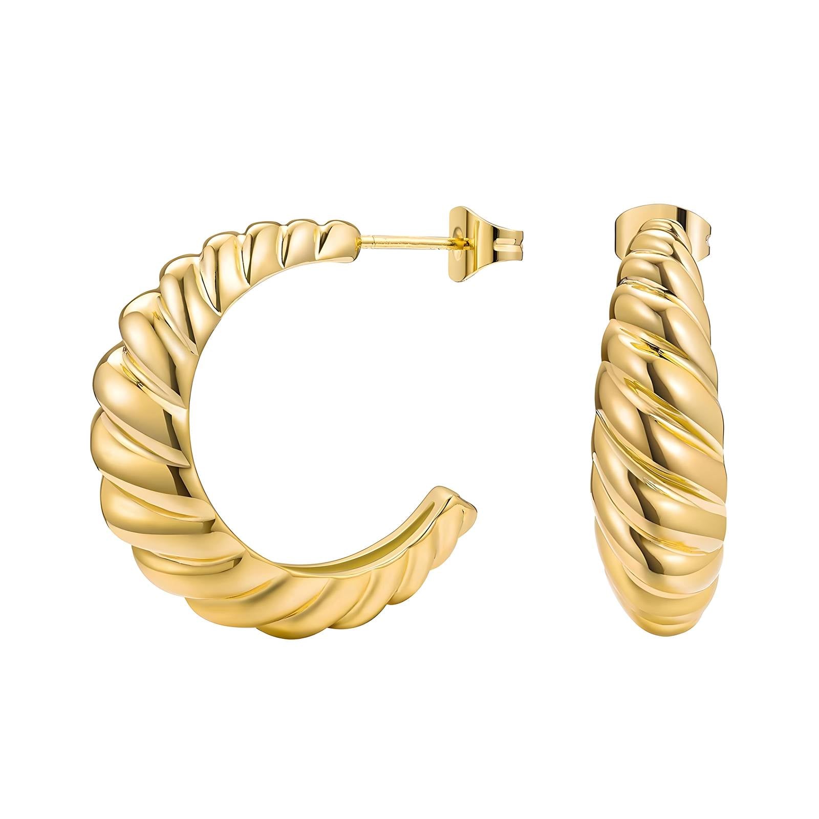 Elegant 18K Gold Plated Stainless Steel Earrings