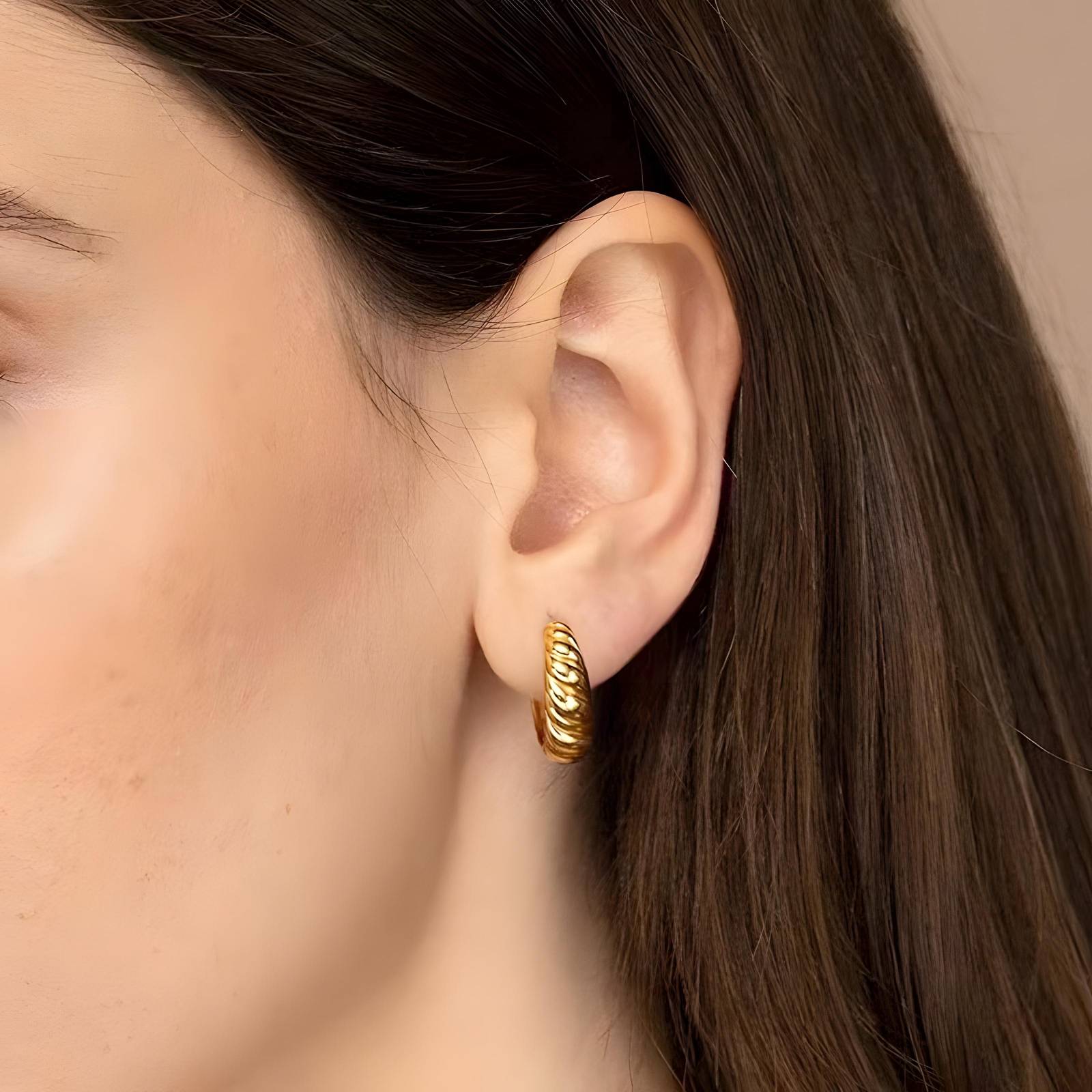 Elegant 18K Gold Plated Stainless Steel Earrings