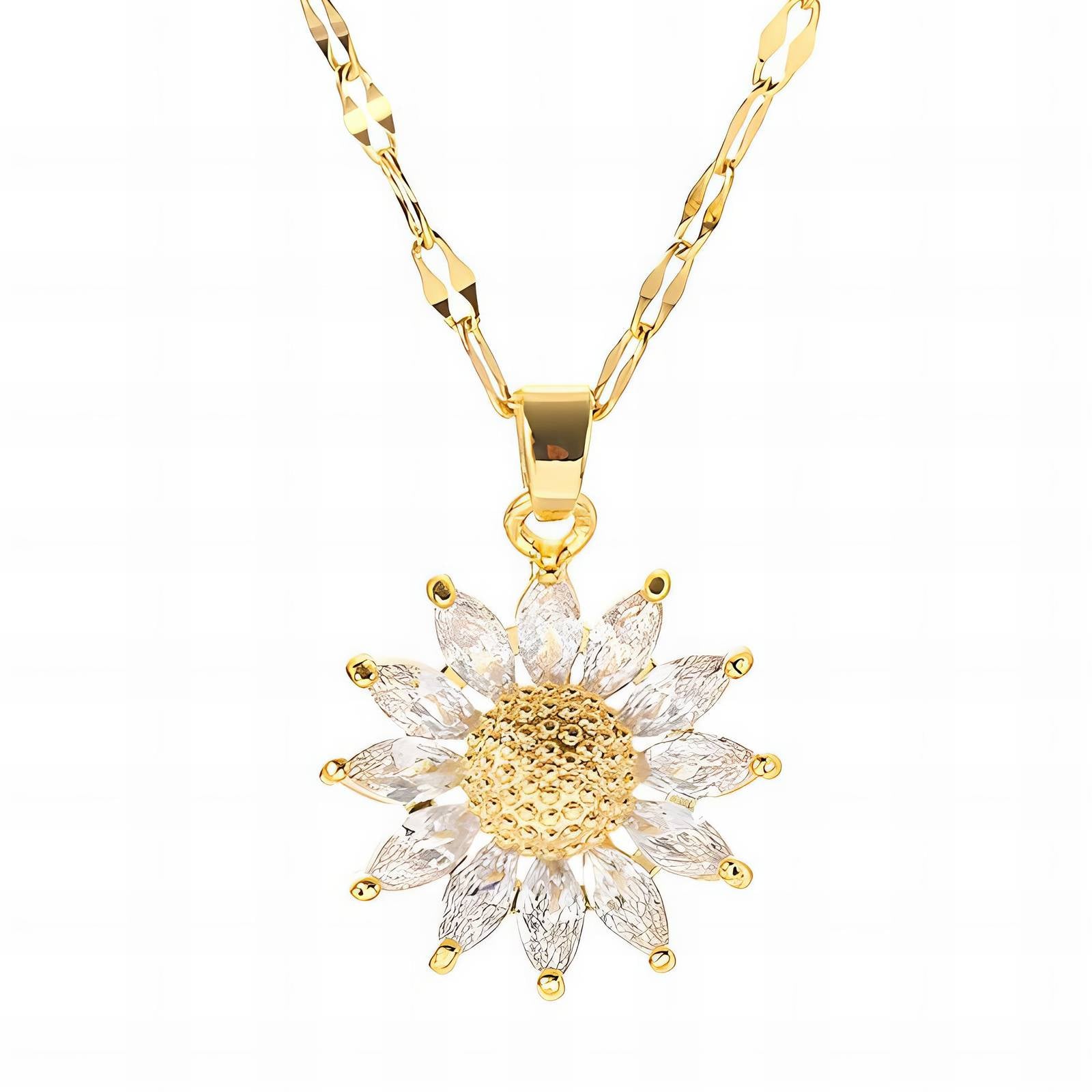 Elegant 18K Gold Plated Flower Necklace