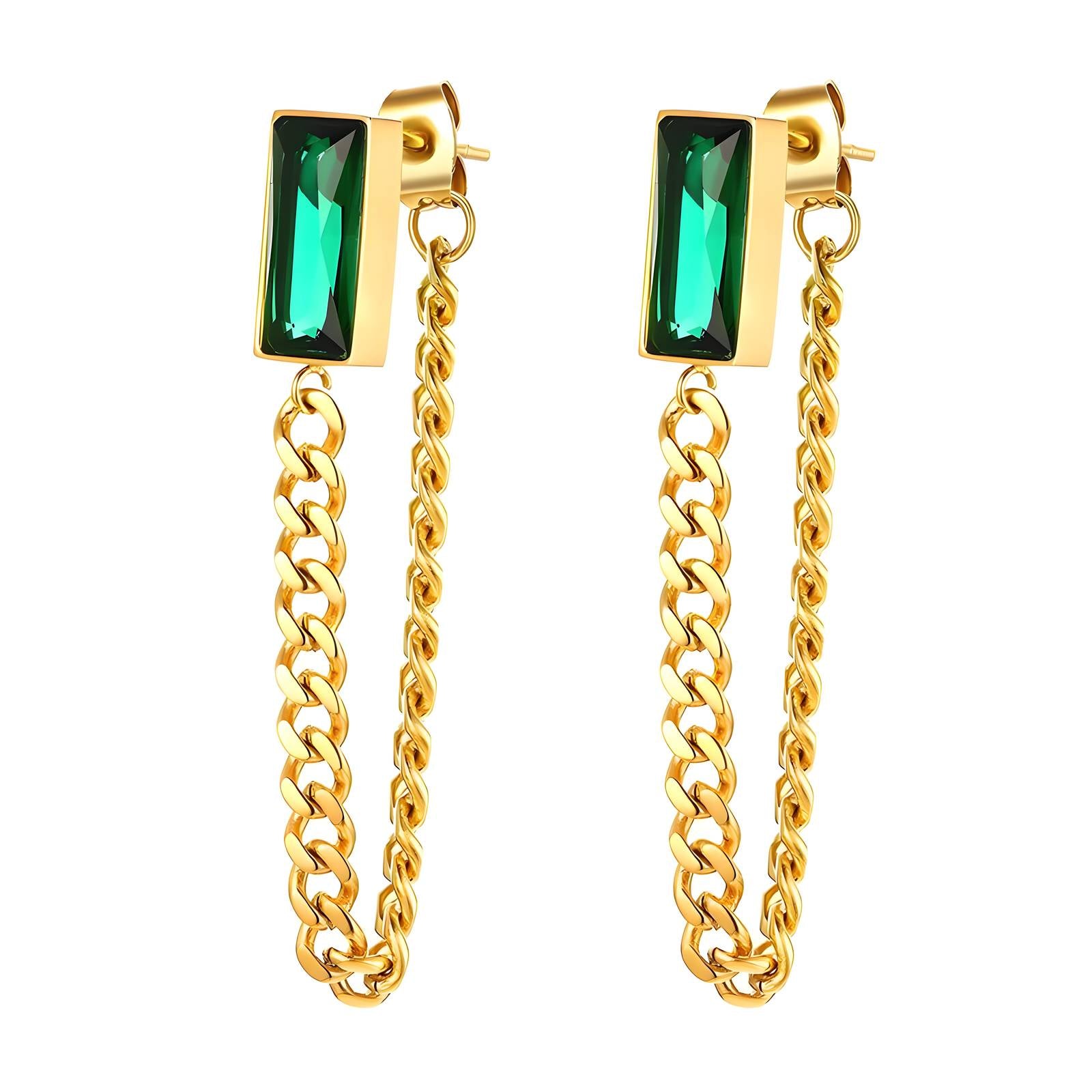 Elegant 18K Gold Plated Stainless Steel Earrings