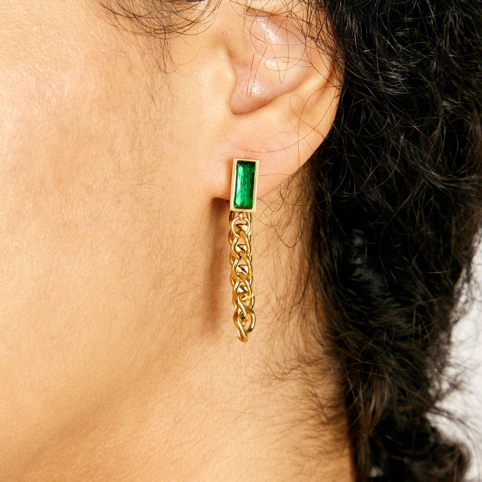 Elegant 18K Gold Plated Stainless Steel Earrings