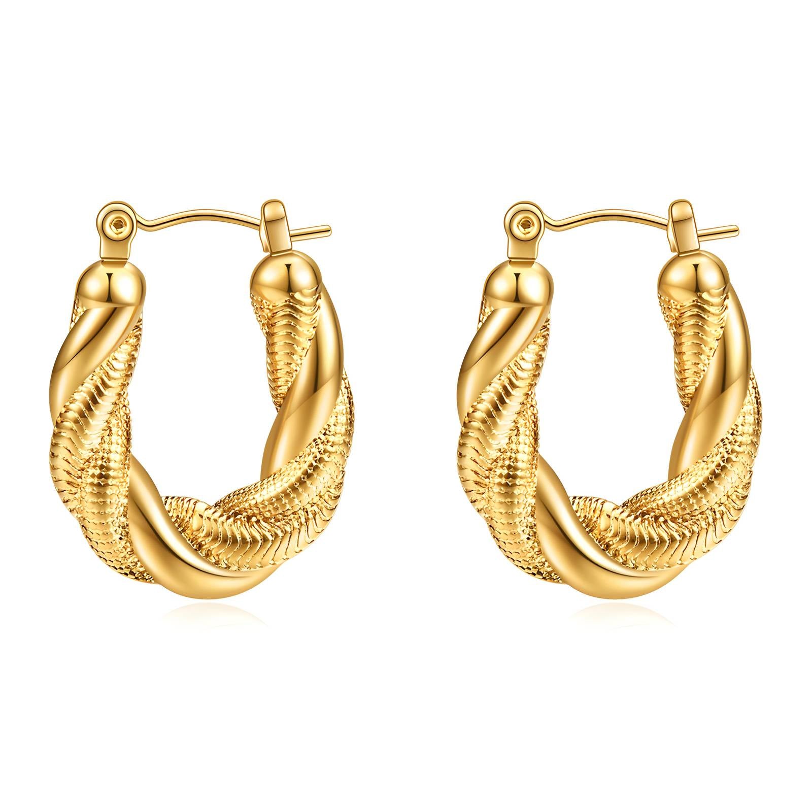 Elegant 18K Gold Plated Stainless Steel Earrings