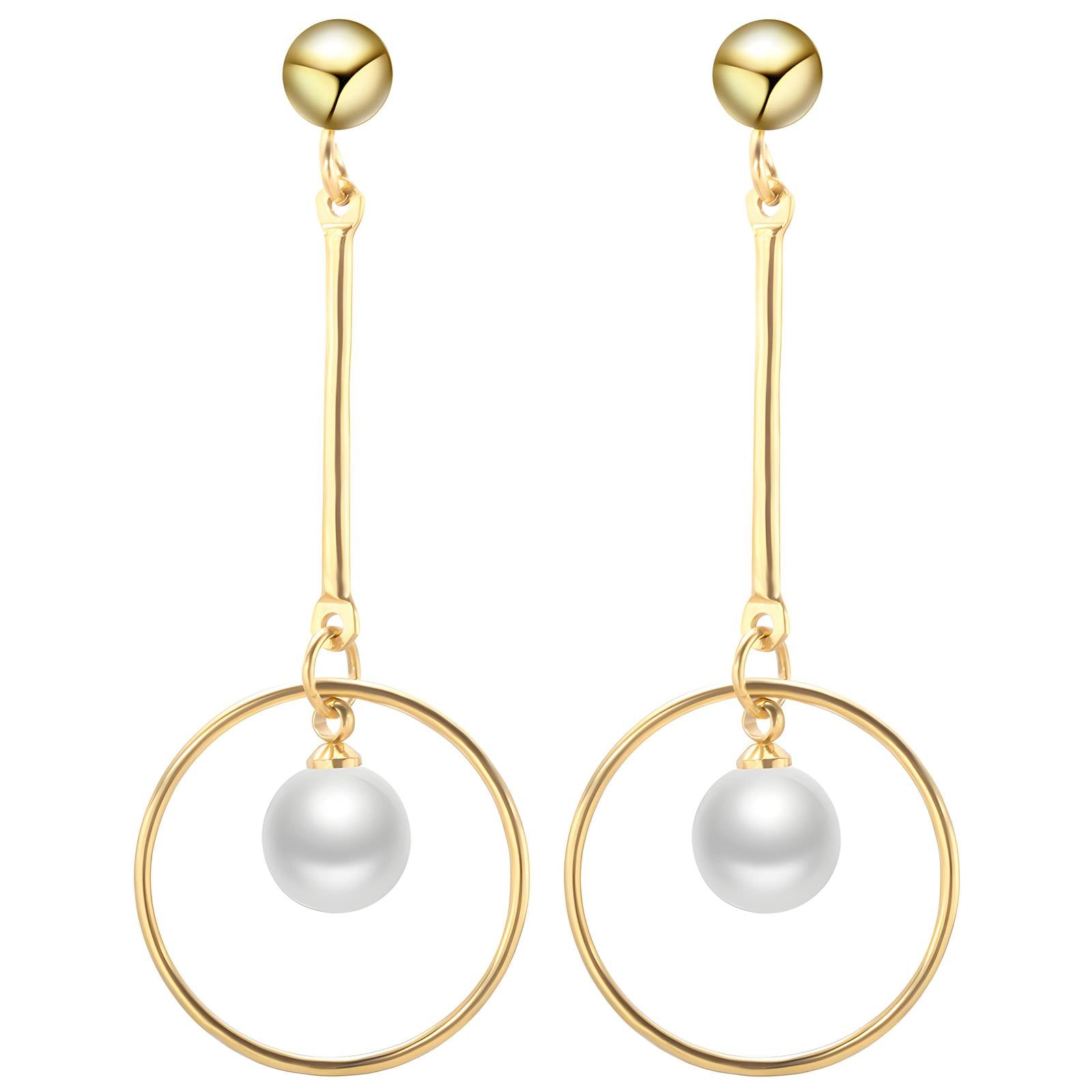 Elegant 18K Gold Plated Stainless Steel Earrings