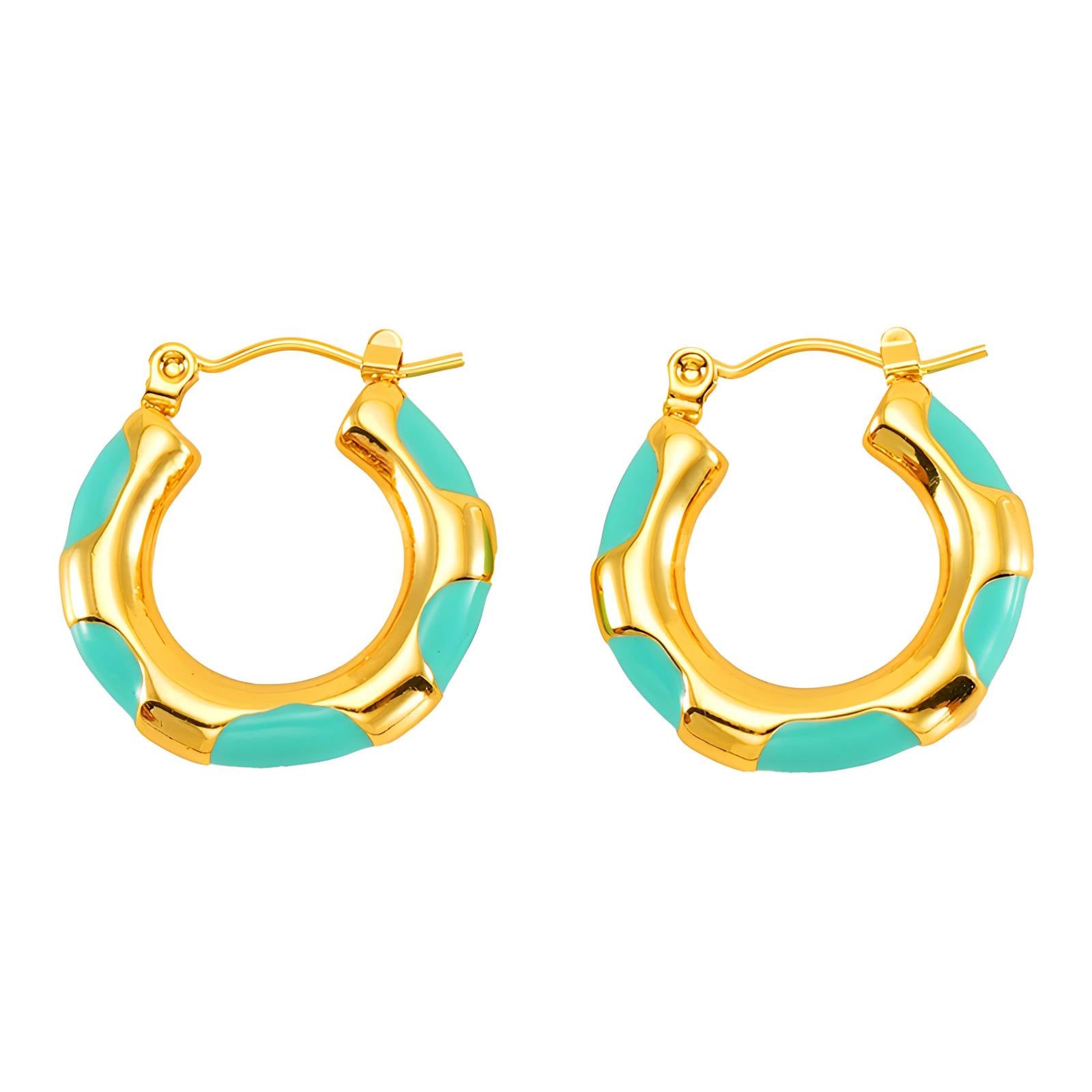 Elegant 18K Gold Plated Stainless Steel Earrings