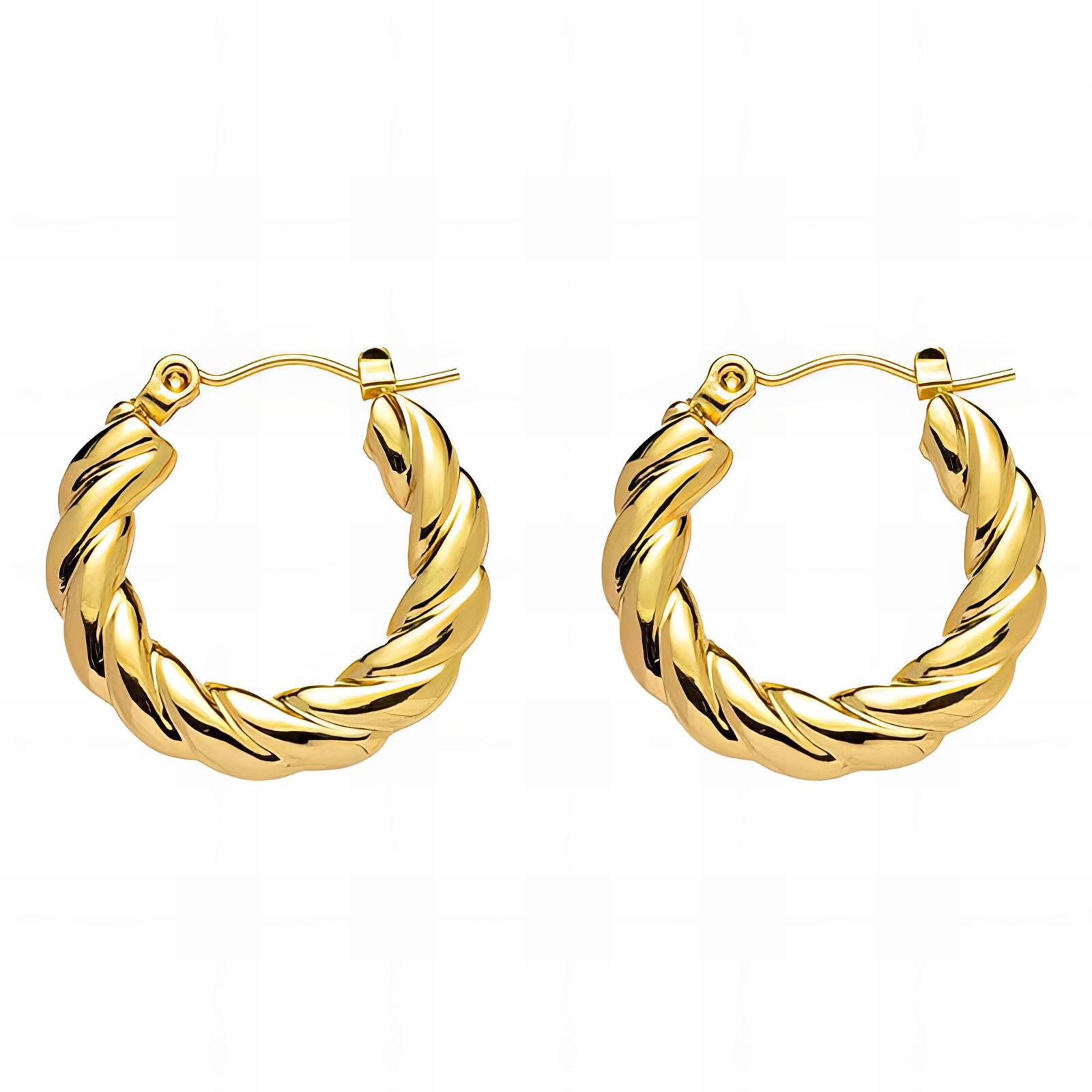 Elegant 18K Gold Plated Stainless Steel Earrings