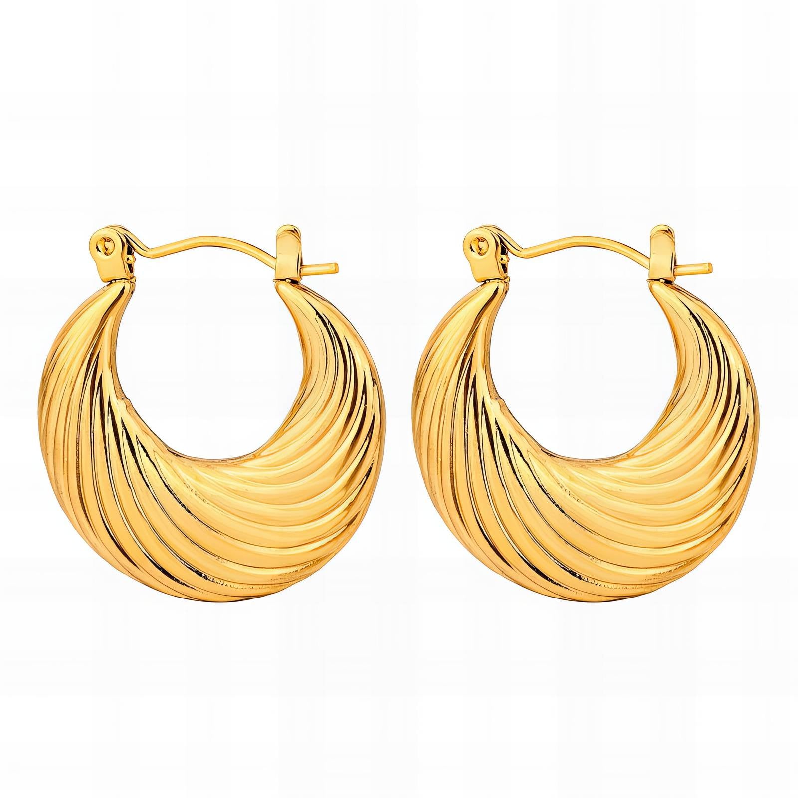 Elegant 18K Gold Plated Stainless Steel Earrings