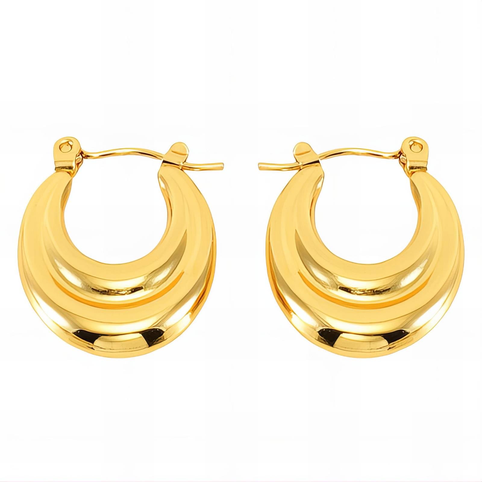 Elegant 18K Gold Plated Stainless Steel Earrings