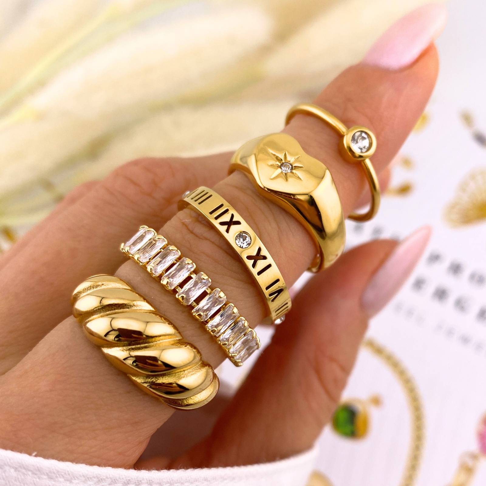 18K gold plated Stainless steel  Сroissant finger ring