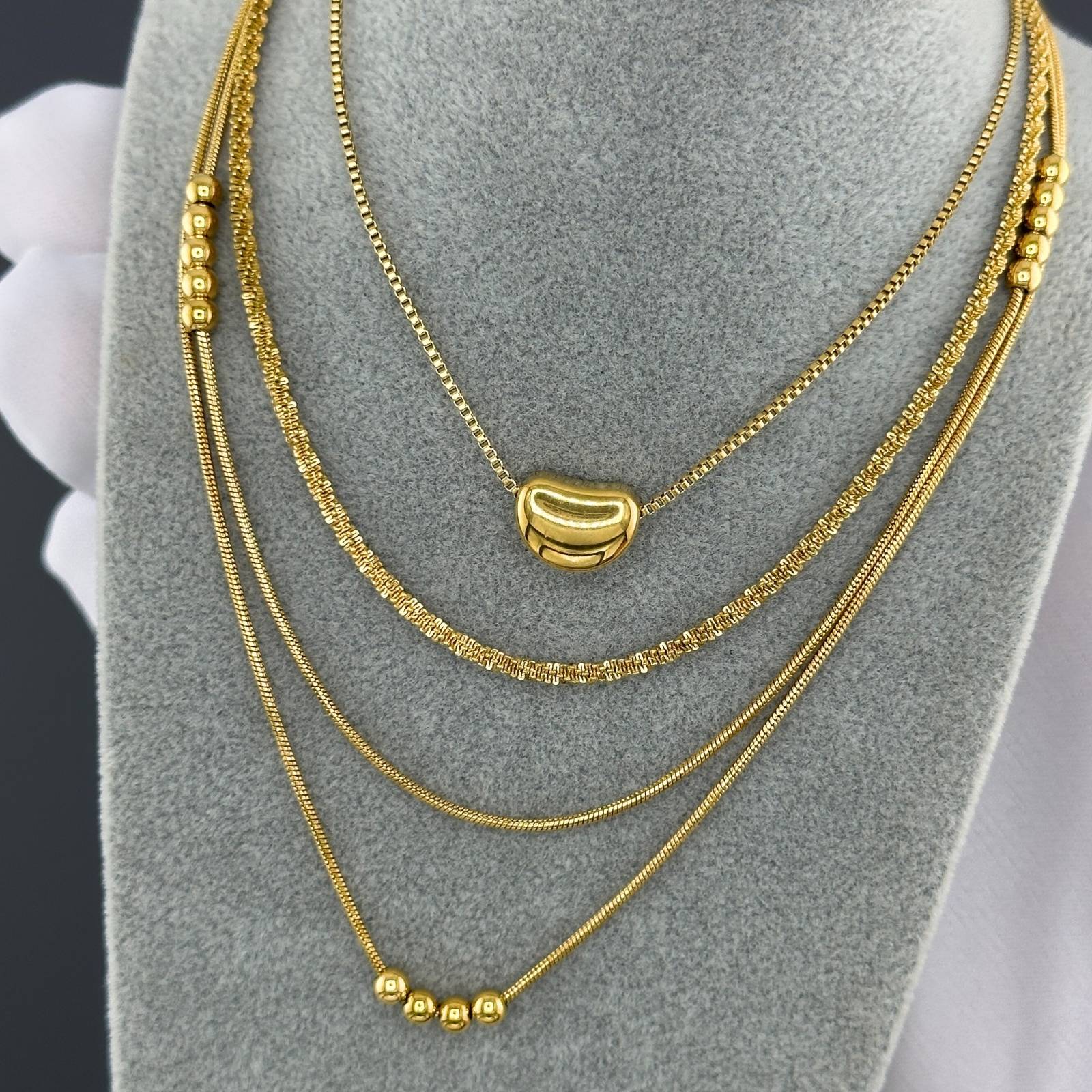 18K gold plated Stainless steel necklace, Intensity