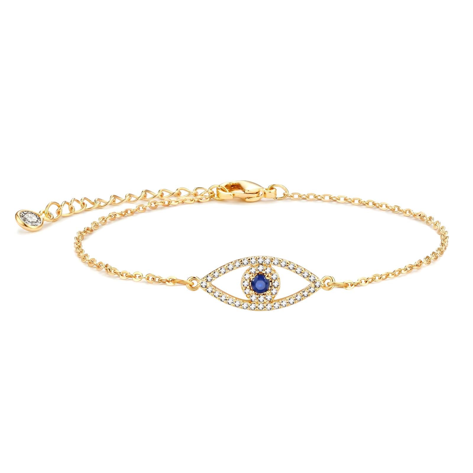 Elegant 18K Gold Plated Evil Eye Bracelet