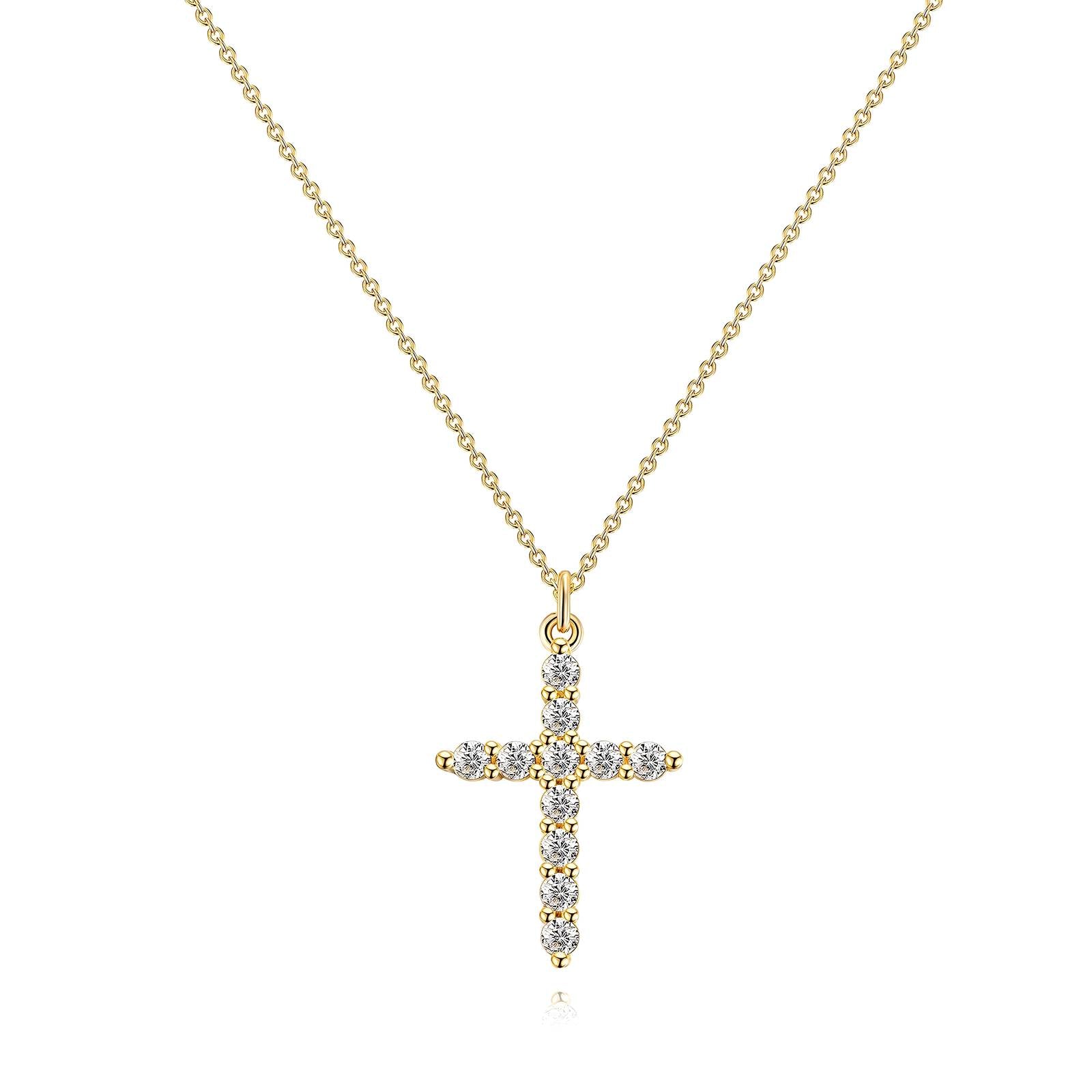 Elegant 18K Gold Plated Crosses Necklace