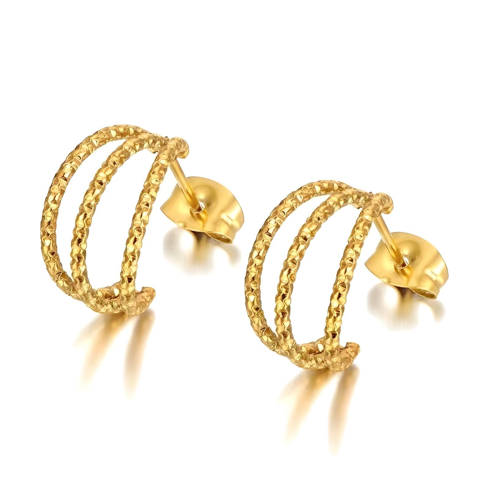 Elegant 18K Gold Plated Stainless Steel Earrings