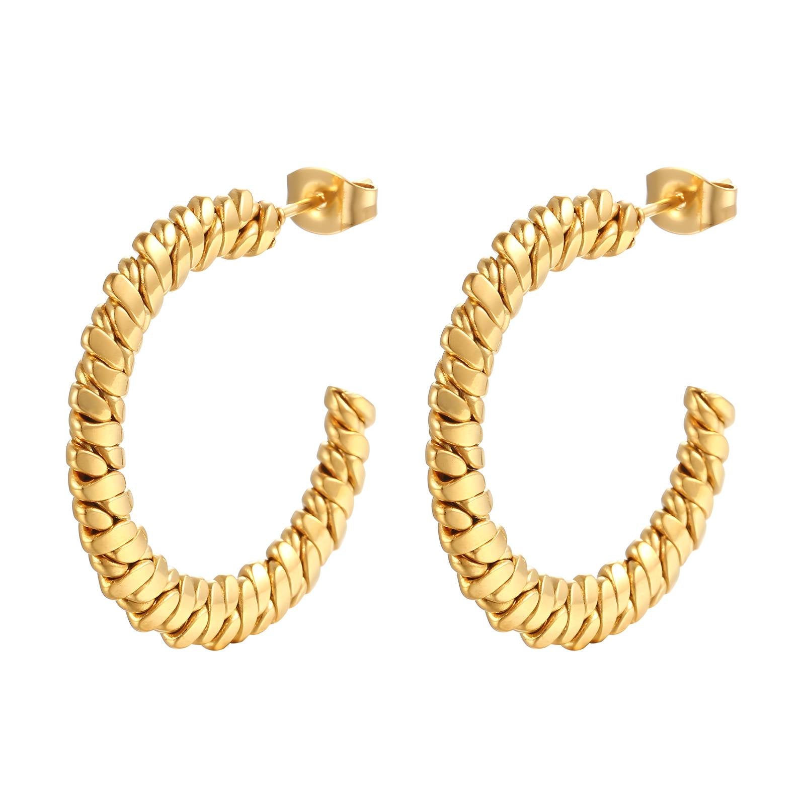 Elegant 18K Gold Plated Stainless Steel Earrings