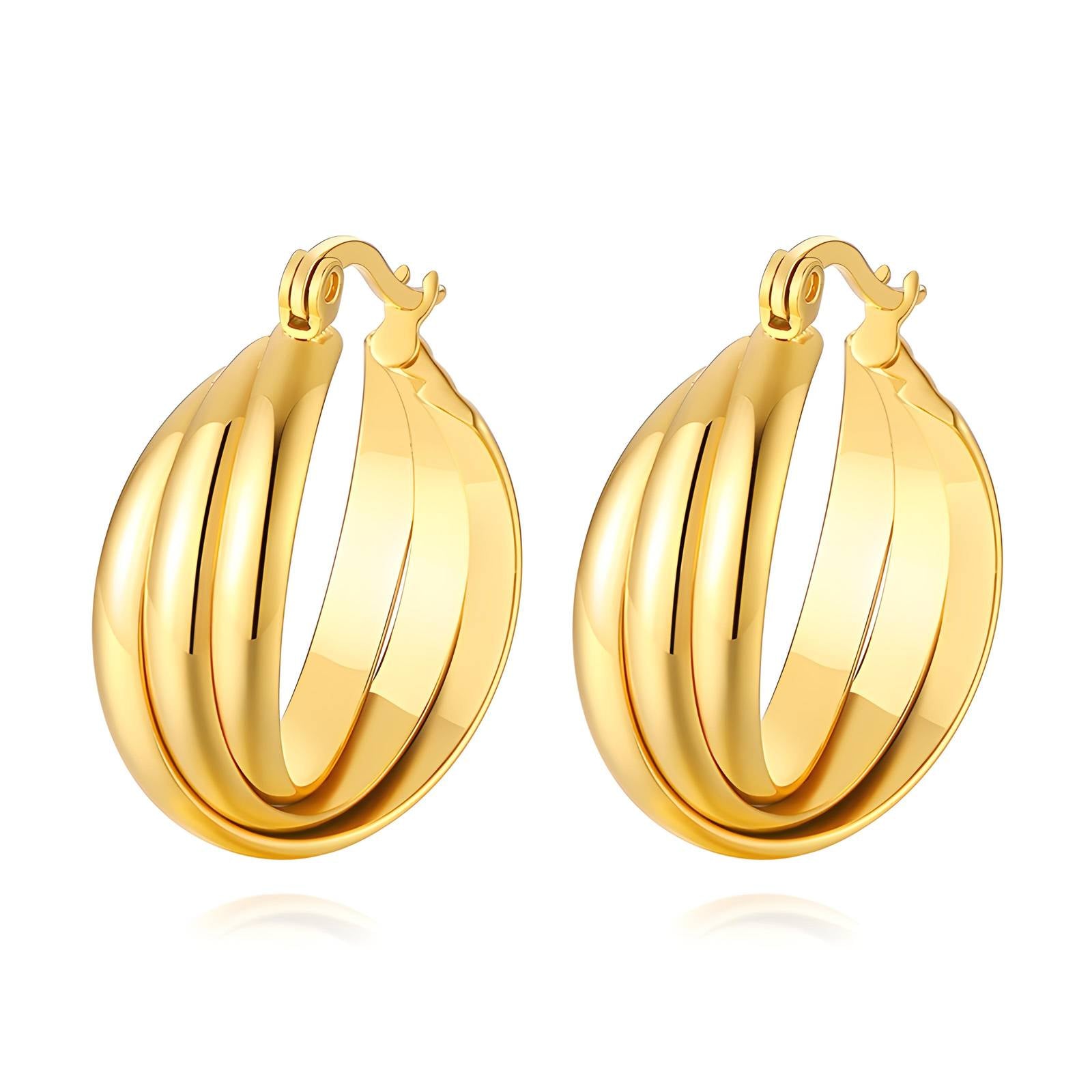 18K gold plated Stainless steel earrings, Intensity