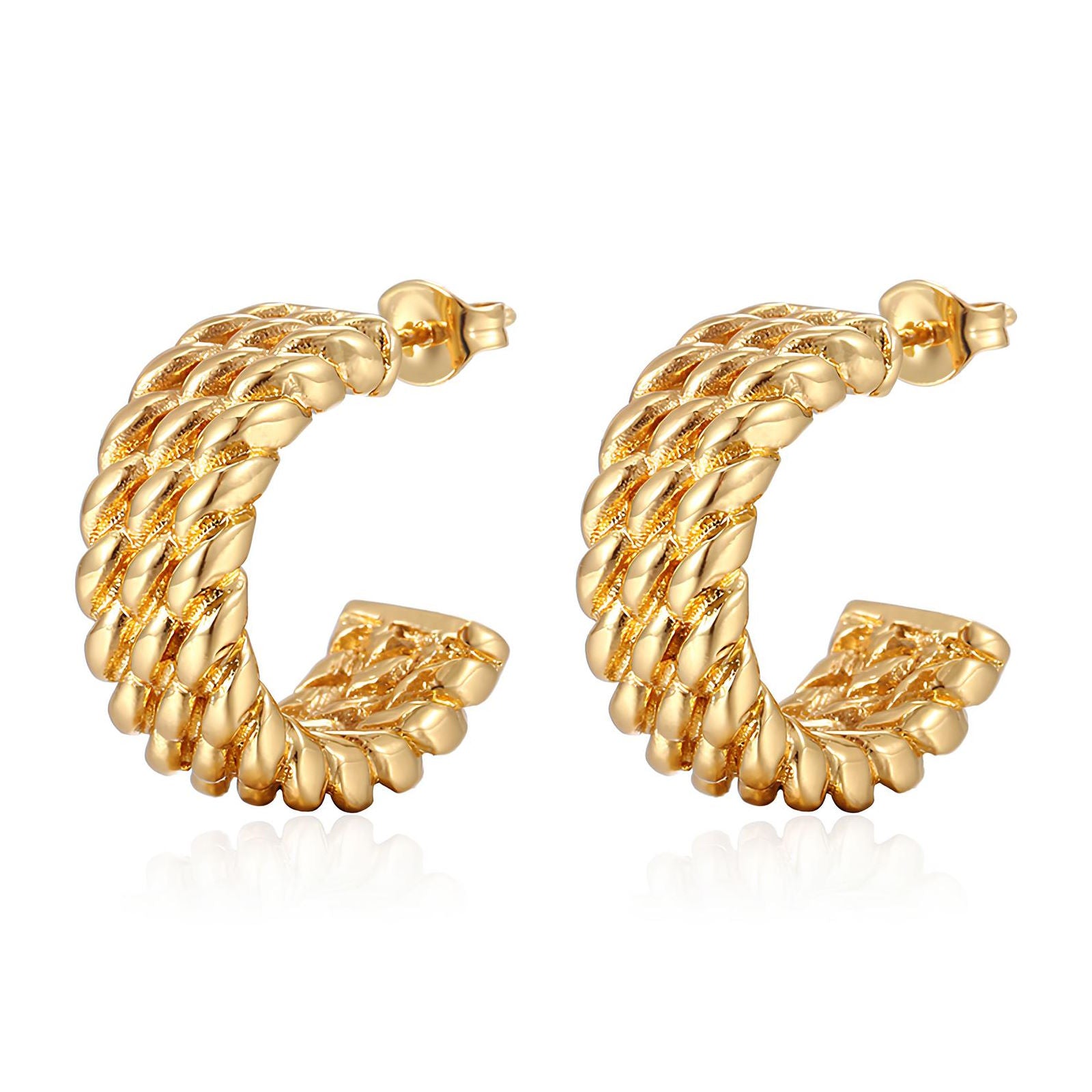 Elegant 18K Gold Plated Stainless Steel Earrings