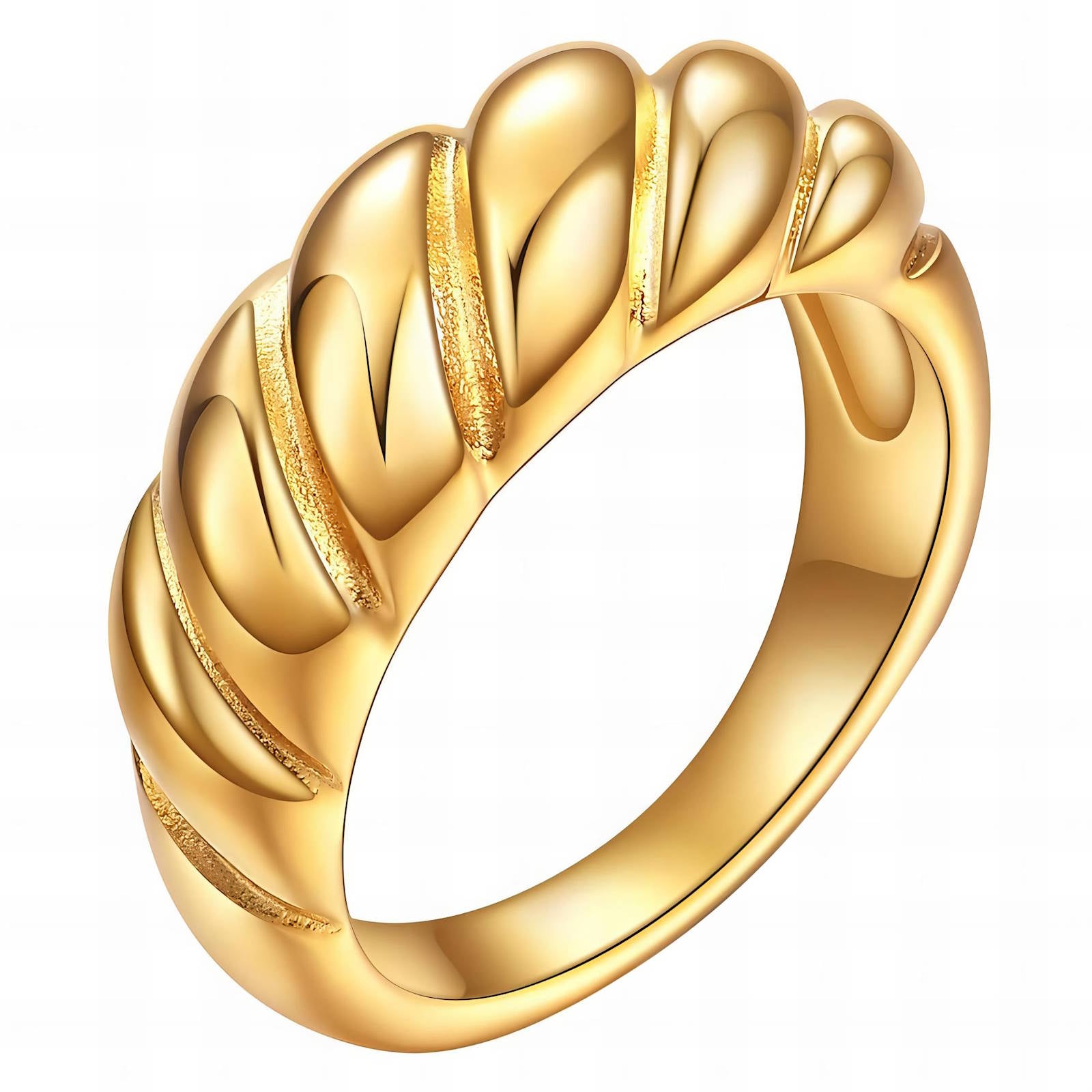 18K gold plated Stainless steel  Сroissant finger ring