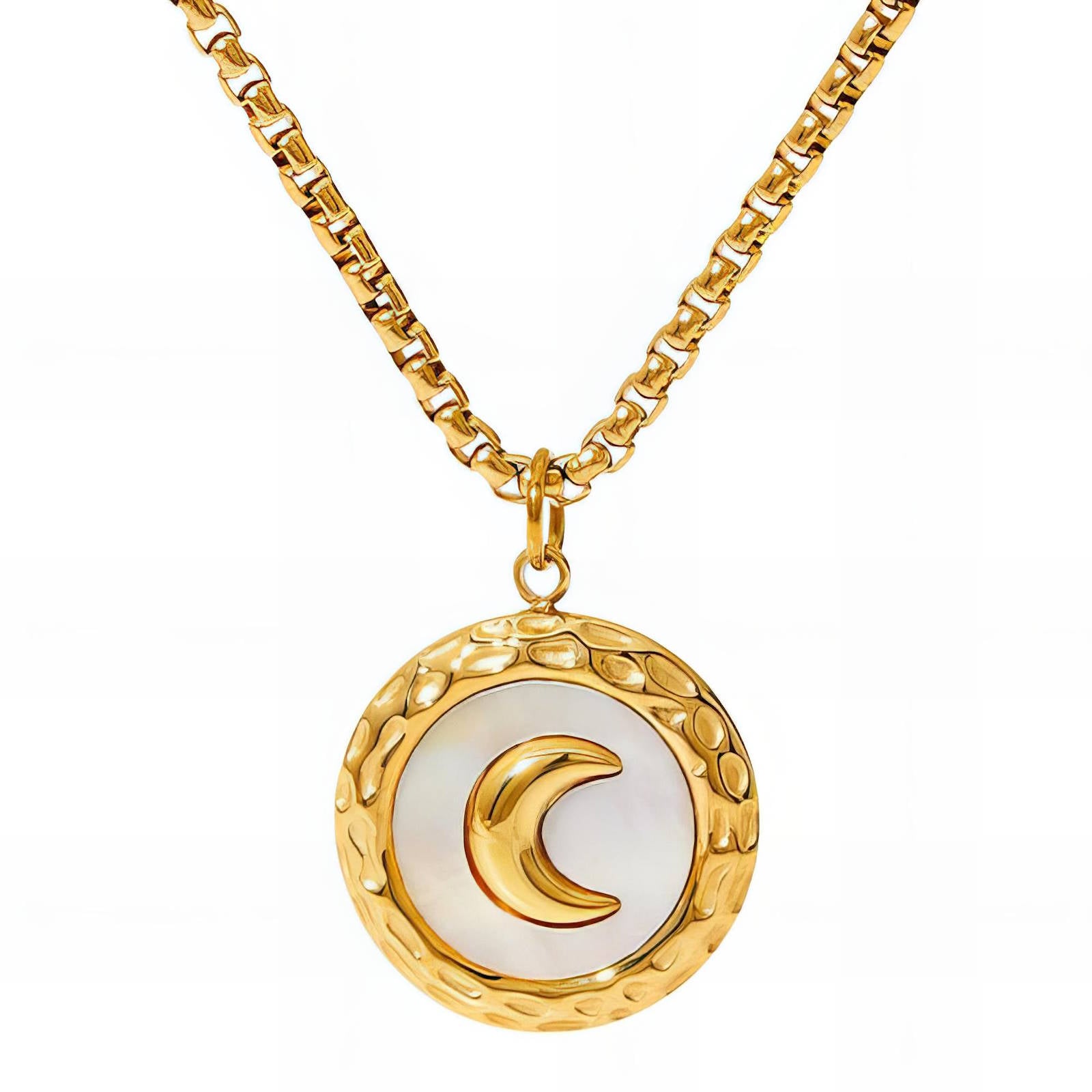 Elegant 18K Gold Plated Crescent Necklace