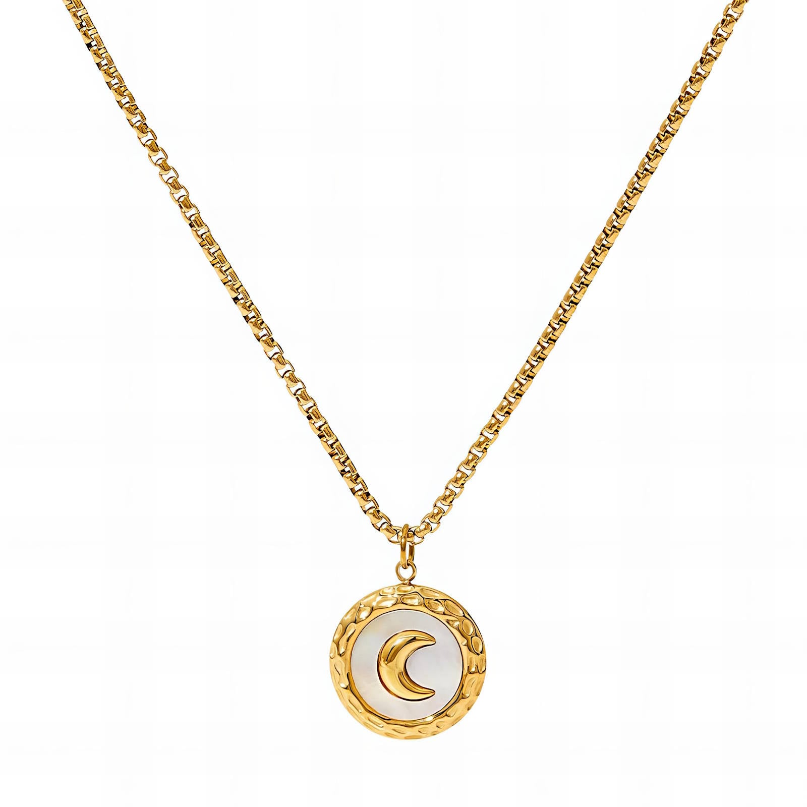 Elegant 18K Gold Plated Crescent Necklace