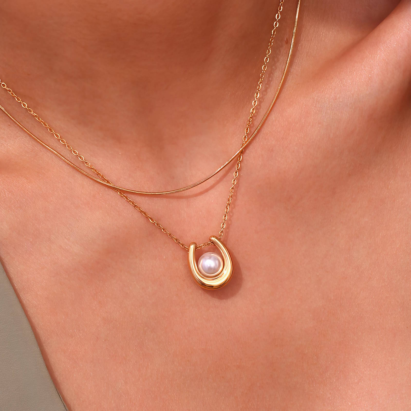 18K gold plated Stainless steel necklace, Intensity