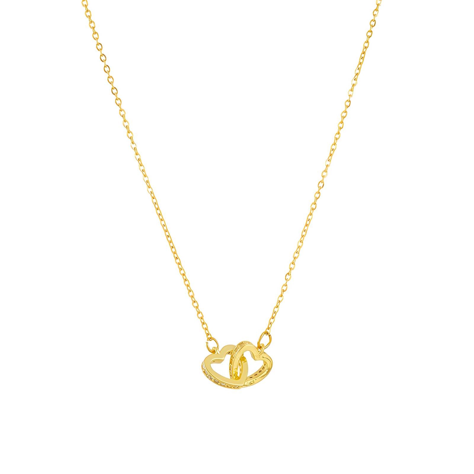 Elegant 18K Gold Plated Hearts Necklace