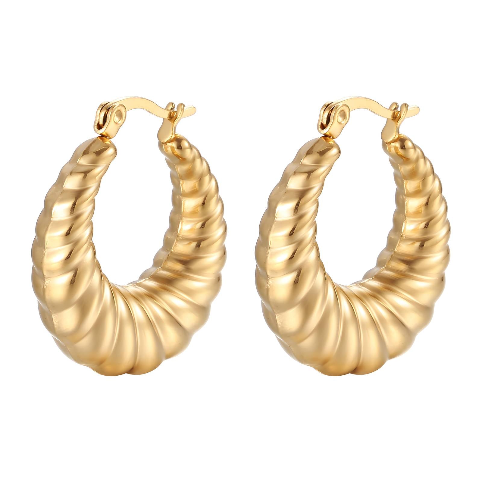 Elegant 18K Gold Plated Stainless Steel Earrings