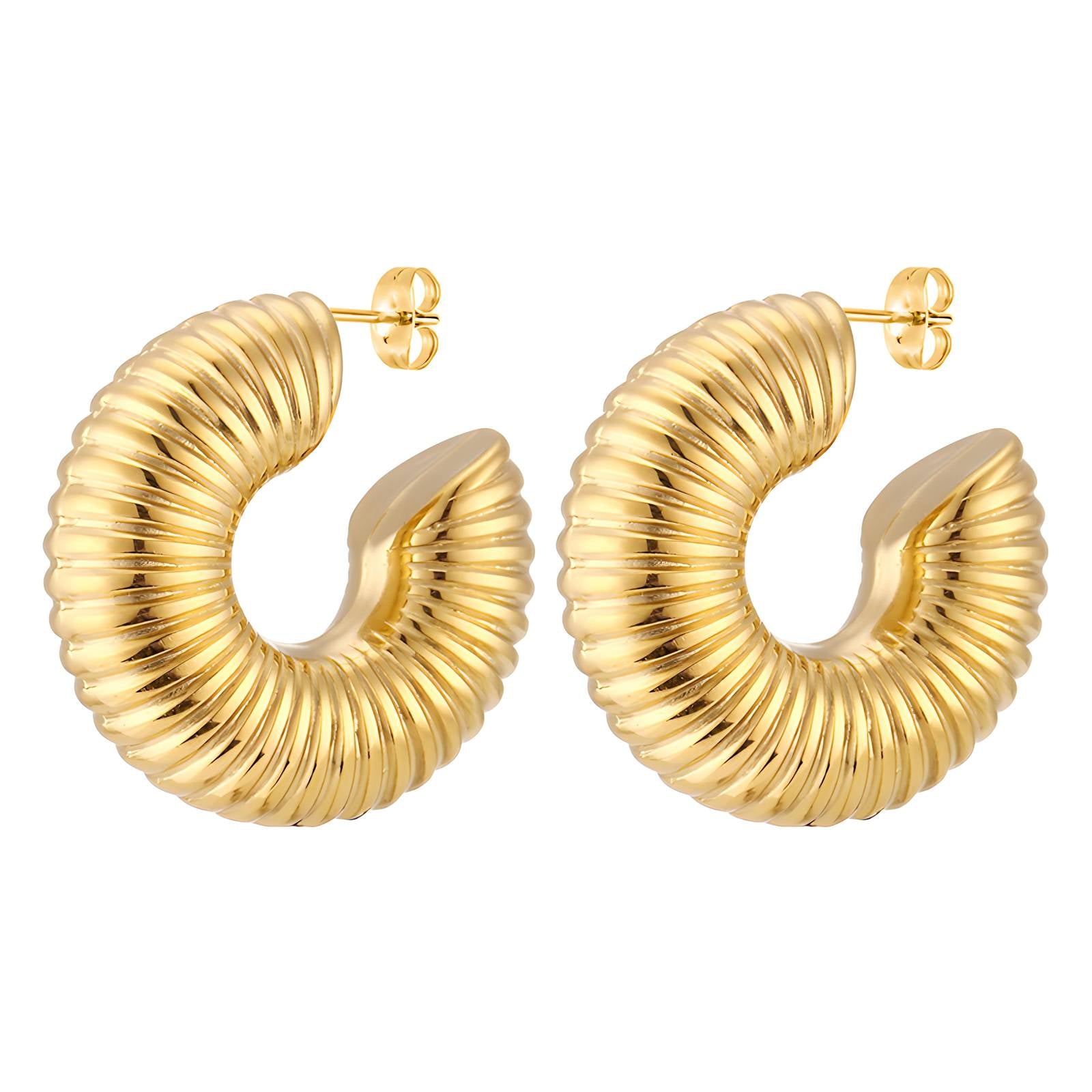 Elegant 18K Gold Plated Stainless Steel Earrings