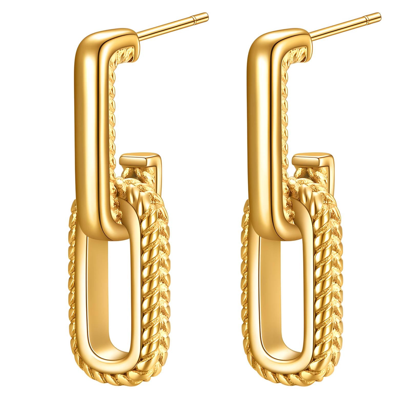 Elegant 18K Gold Plated Stainless Steel Earrings