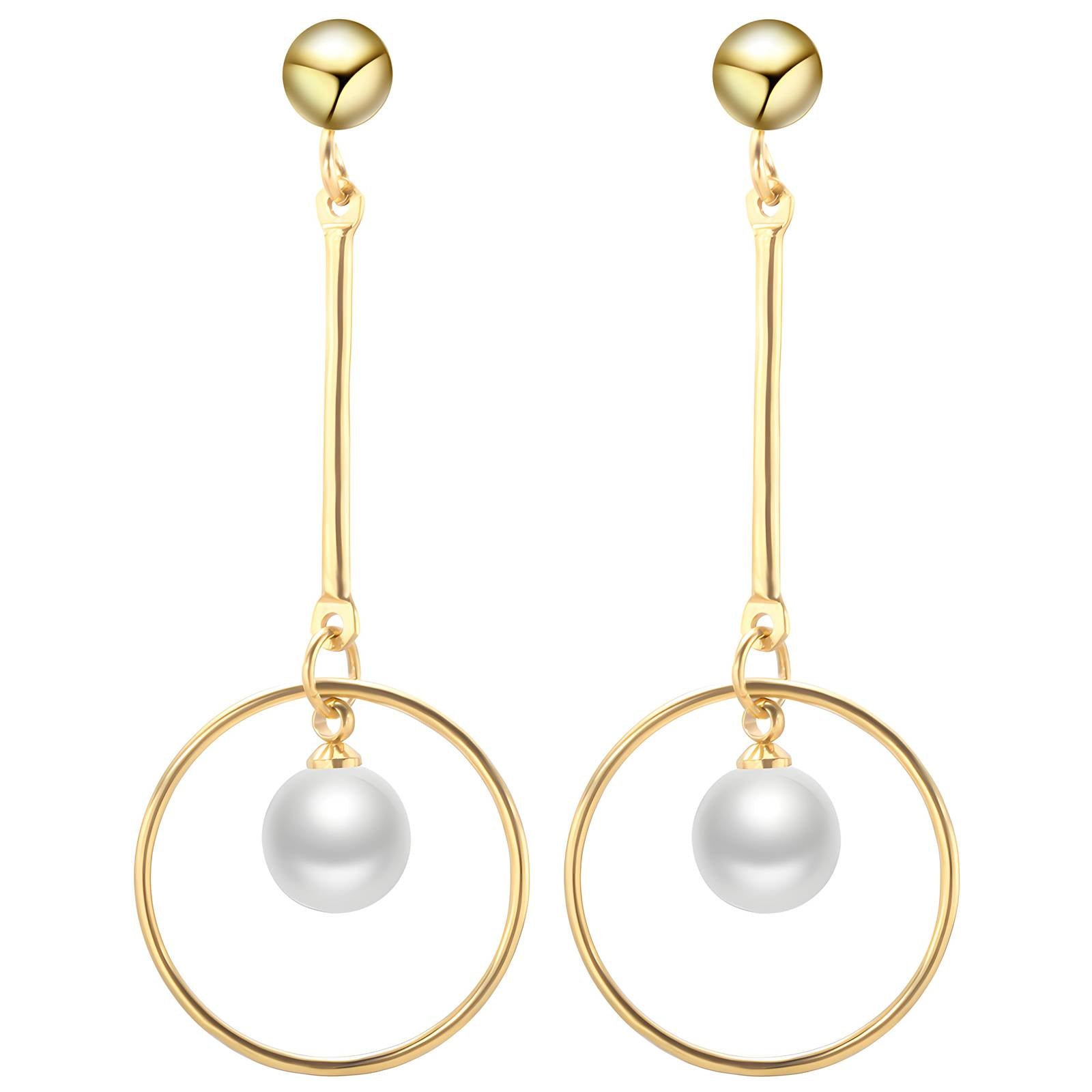 Elegant 18K Gold Plated Stainless Steel Earrings