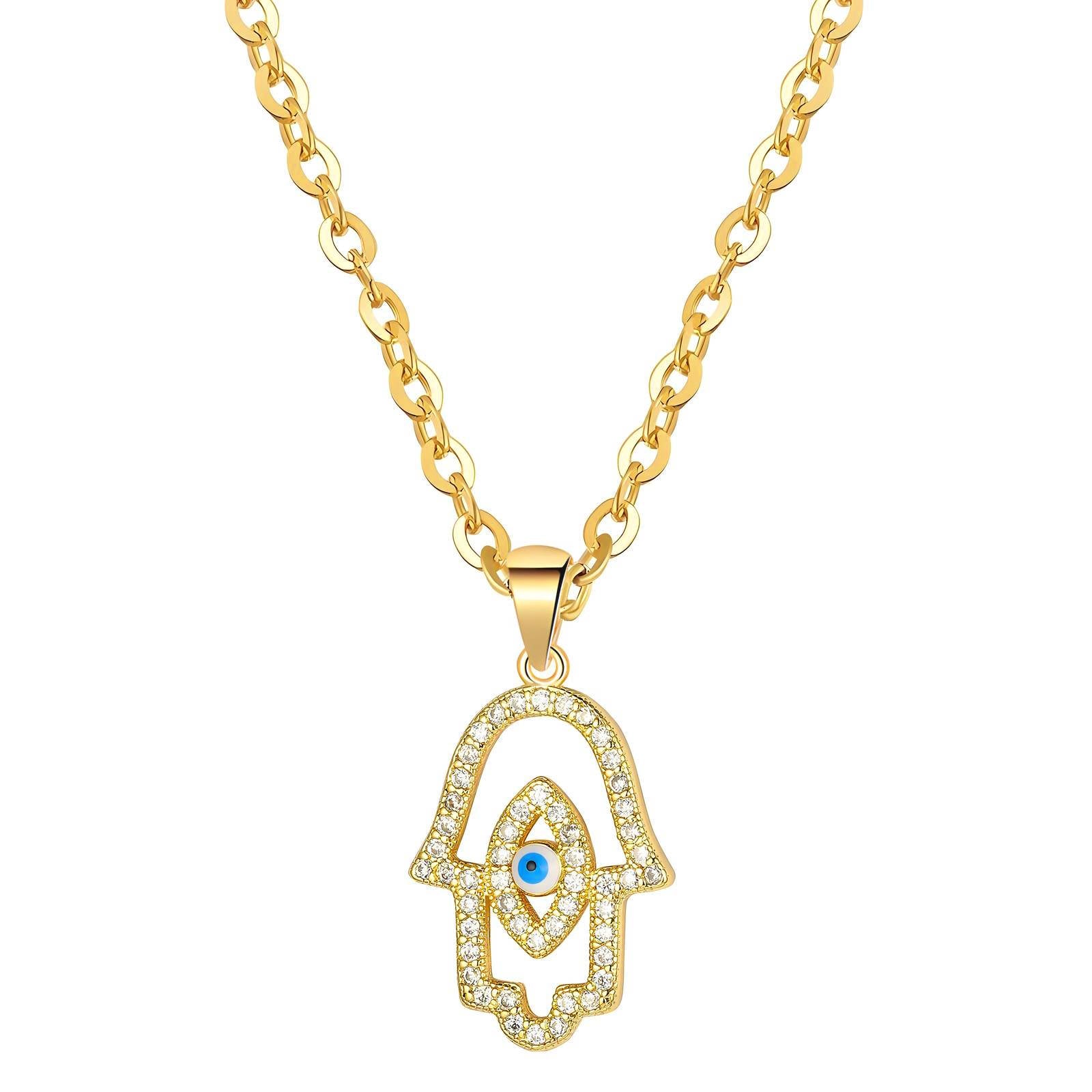 Elegant 18K Gold Plated Evil Eye Necklace