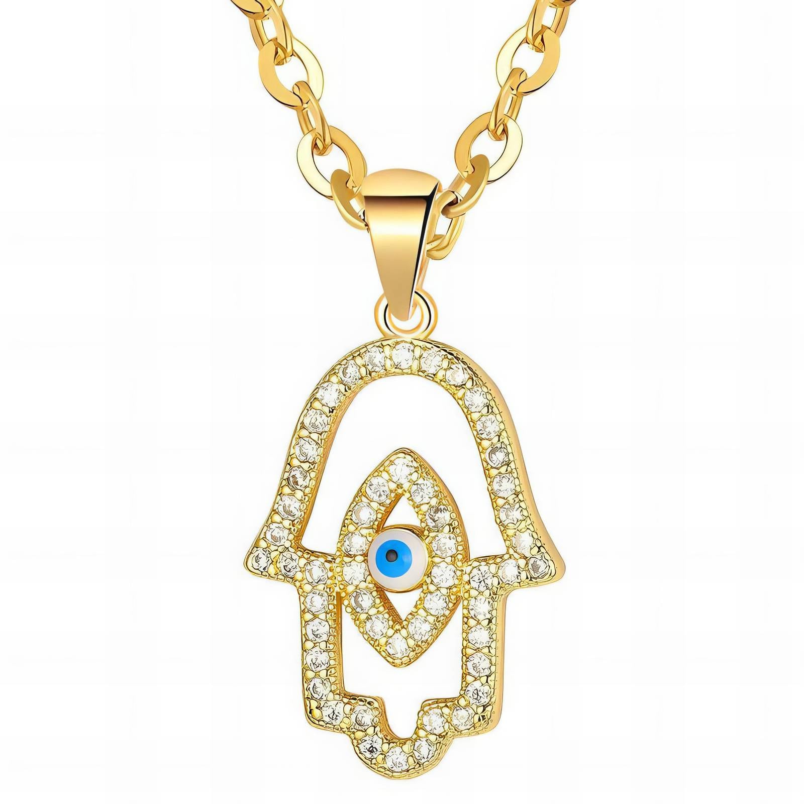 Elegant 18K Gold Plated Evil Eye Necklace