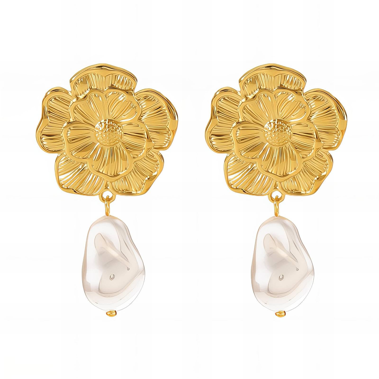 Elegant 18K Gold Plated Flowers earrings fool