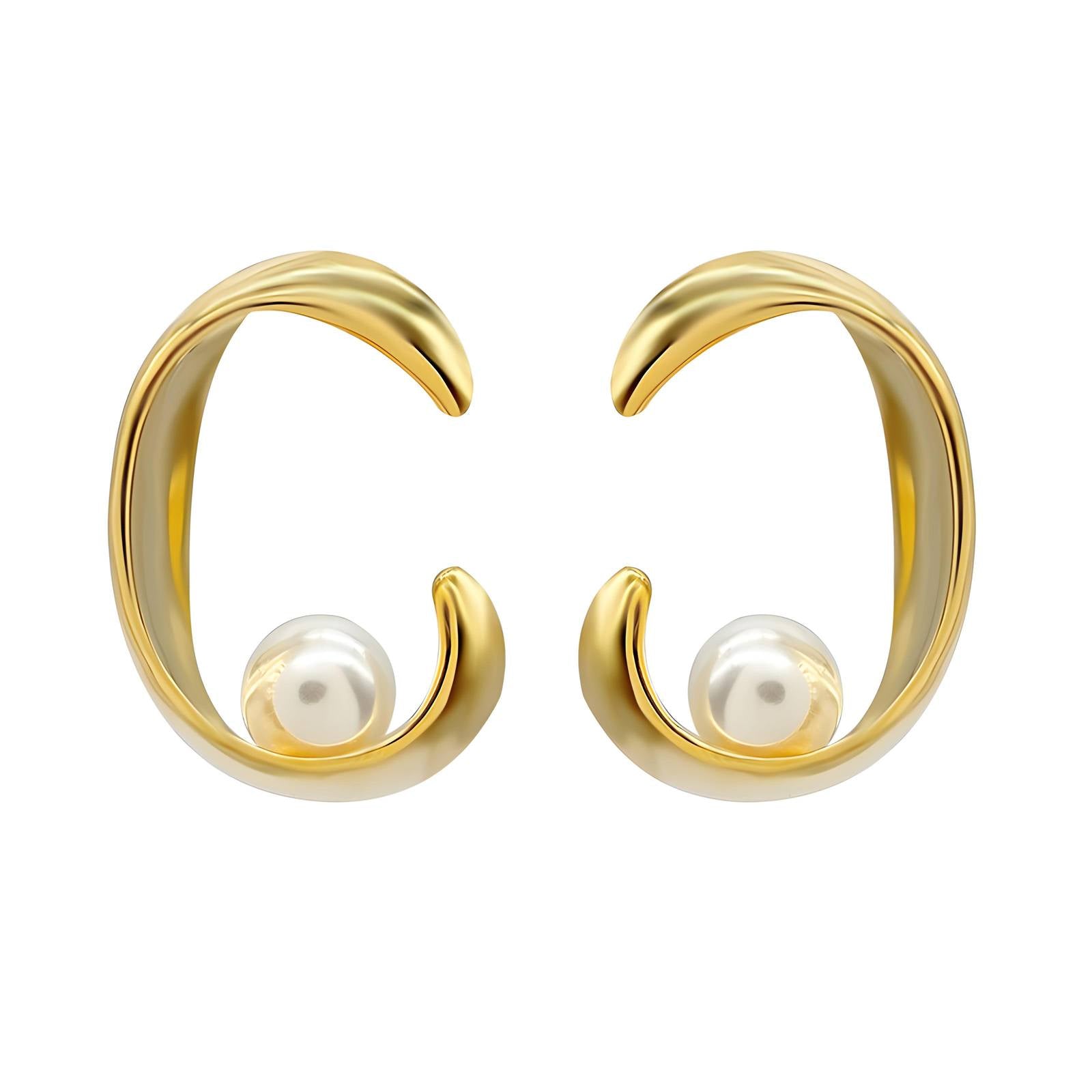 Elegant 18K Gold Plated Stainless Steel Earrings