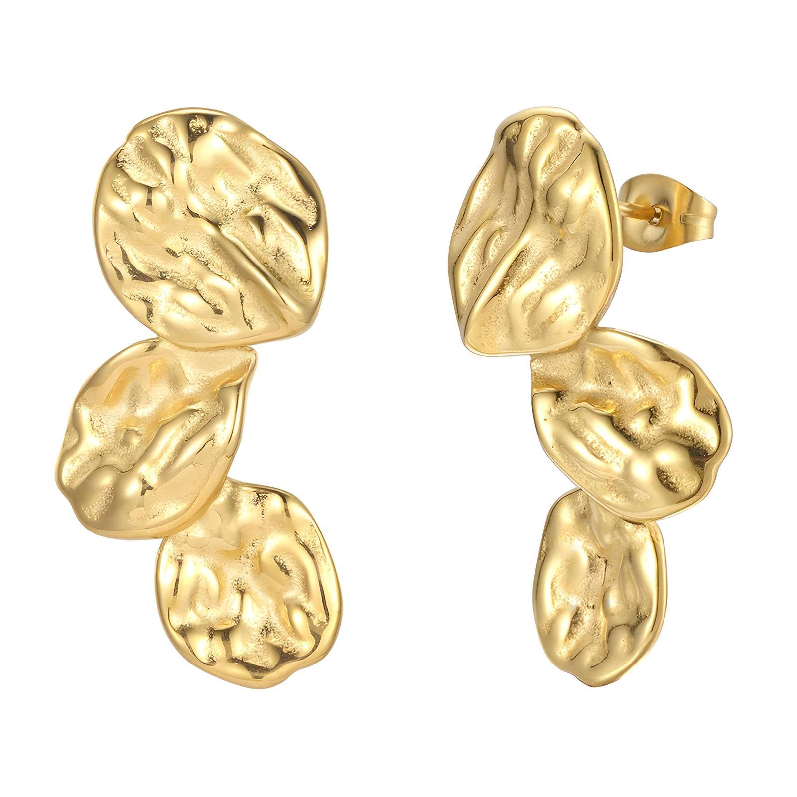 Elegant 18K Gold Plated Stainless Steel Earrings