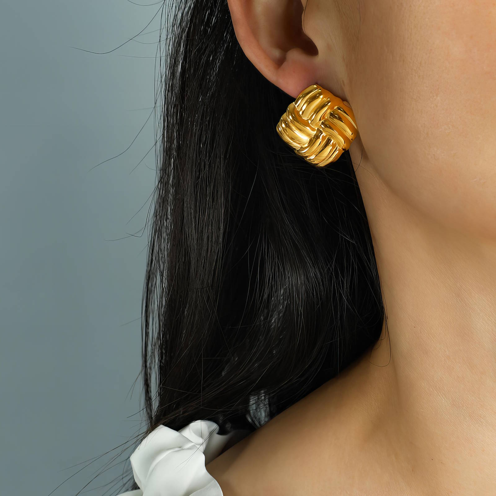 Elegant 18K Gold Plated Stainless Steel Earrings