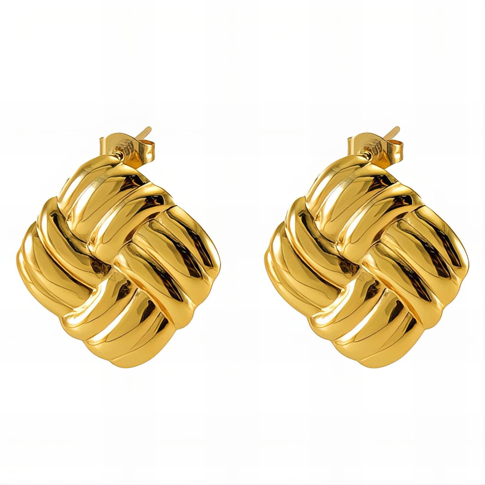 Elegant 18K Gold Plated Stainless Steel Earrings