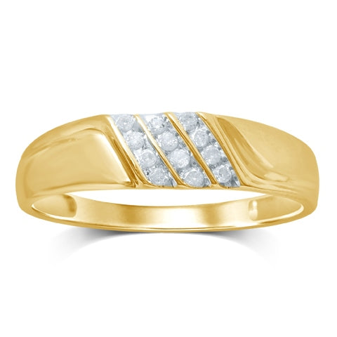 Men's Ring / Band With 0.12 Carat TW Of Diamonds In 10K Yellow Gold