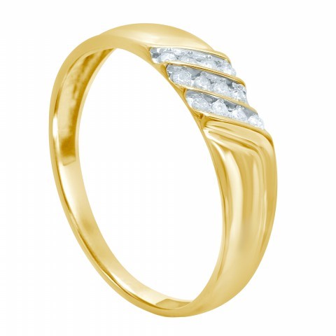 Men's Engagement Ring / Band With 0.12 Carat TW Of Diamonds In 10K Yellow Gold