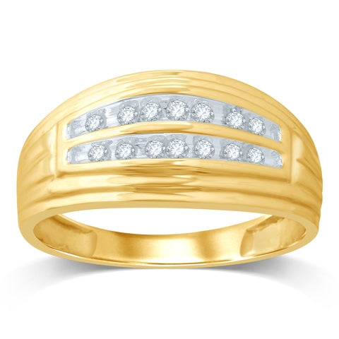 Men's Ring / Band With 0.24 Carat TW Of Diamonds In 10K Yellow Gold