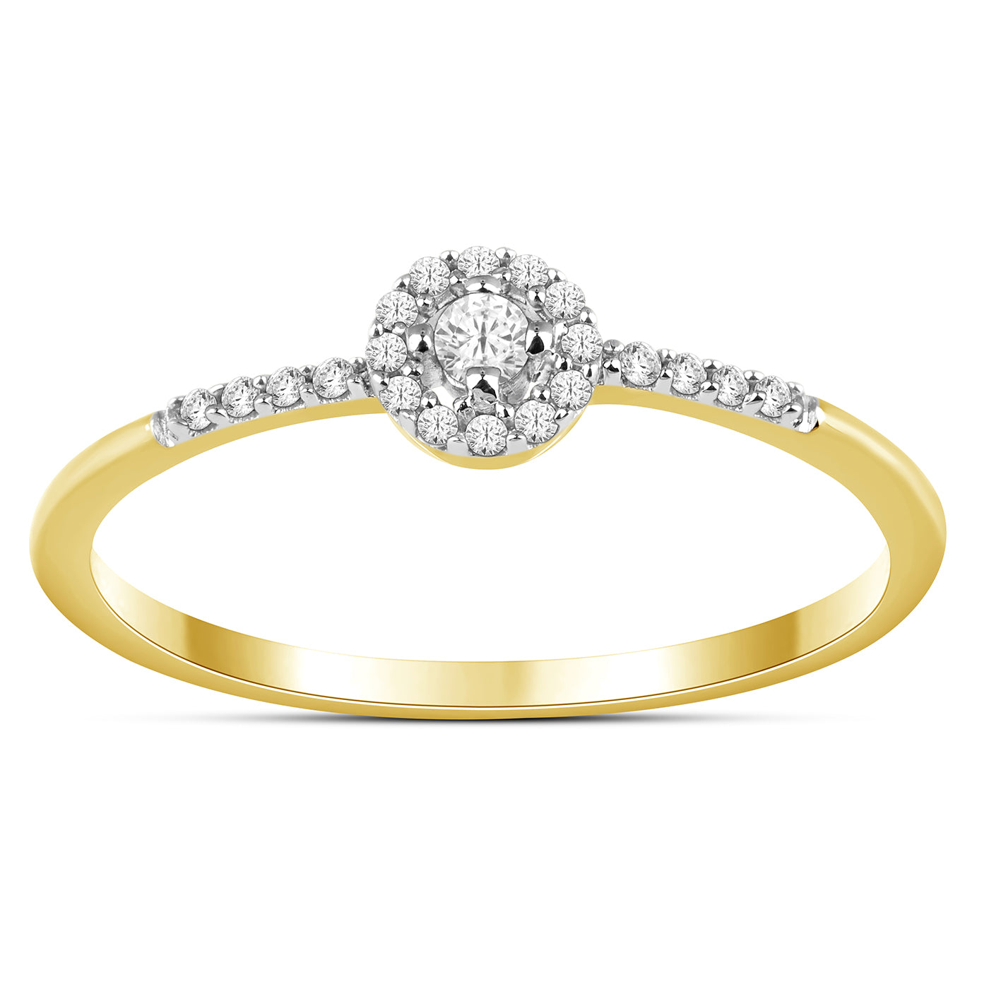 Round Engagement / Promise Ring With 0.10 Carat TW Of Diamonds In 10K Yellow Gold