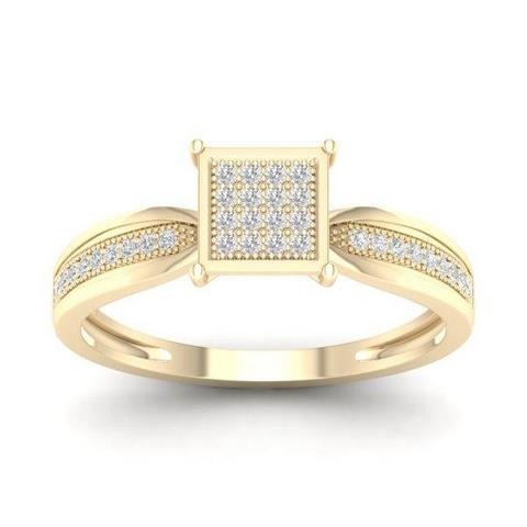 Micro Pave Engagement Ring With 0.10 Carat TW Of Diamonds In 10K Yellow Gold
