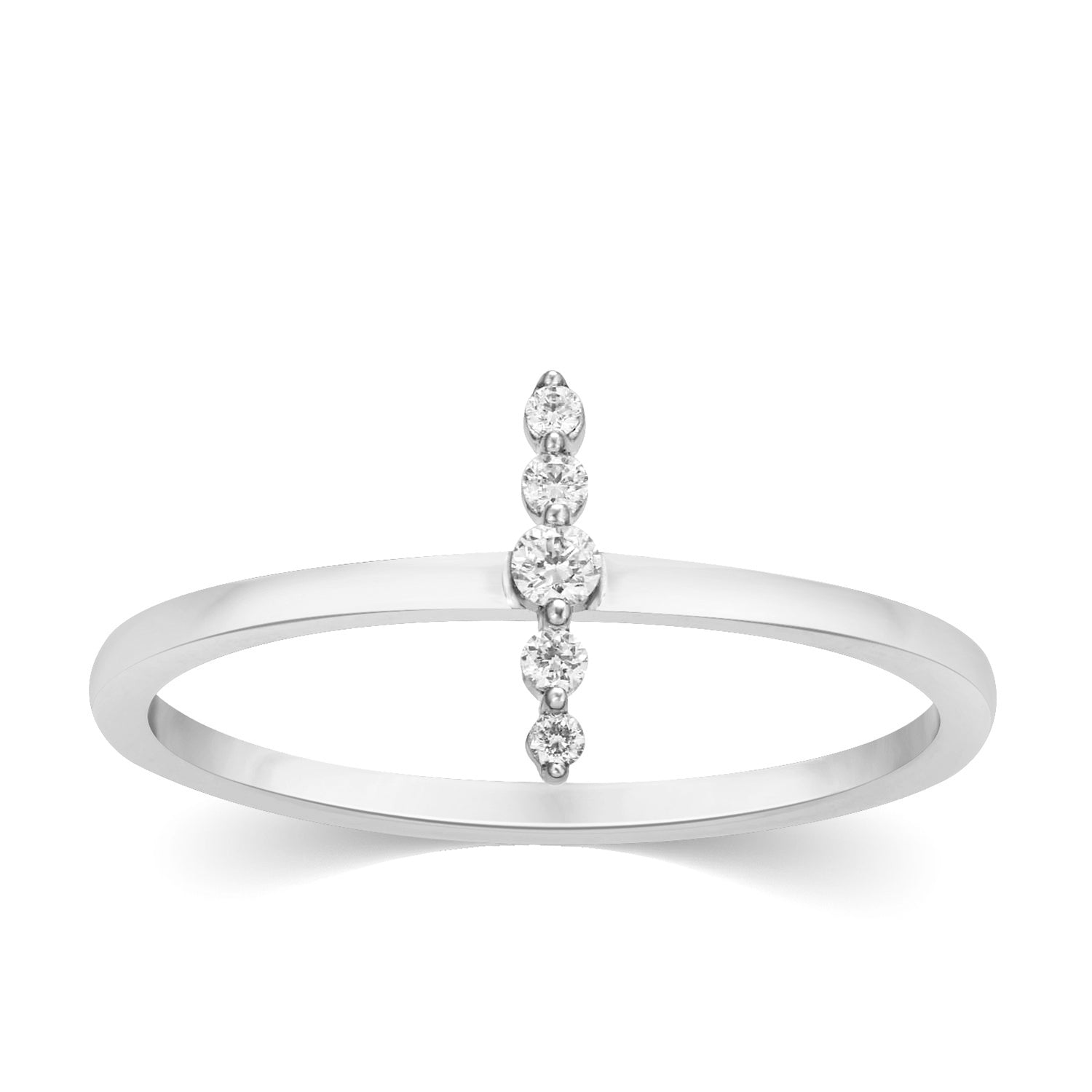 Wedding Band Ring With 0.06 Carat TW Of Diamonds In 10K White Gold