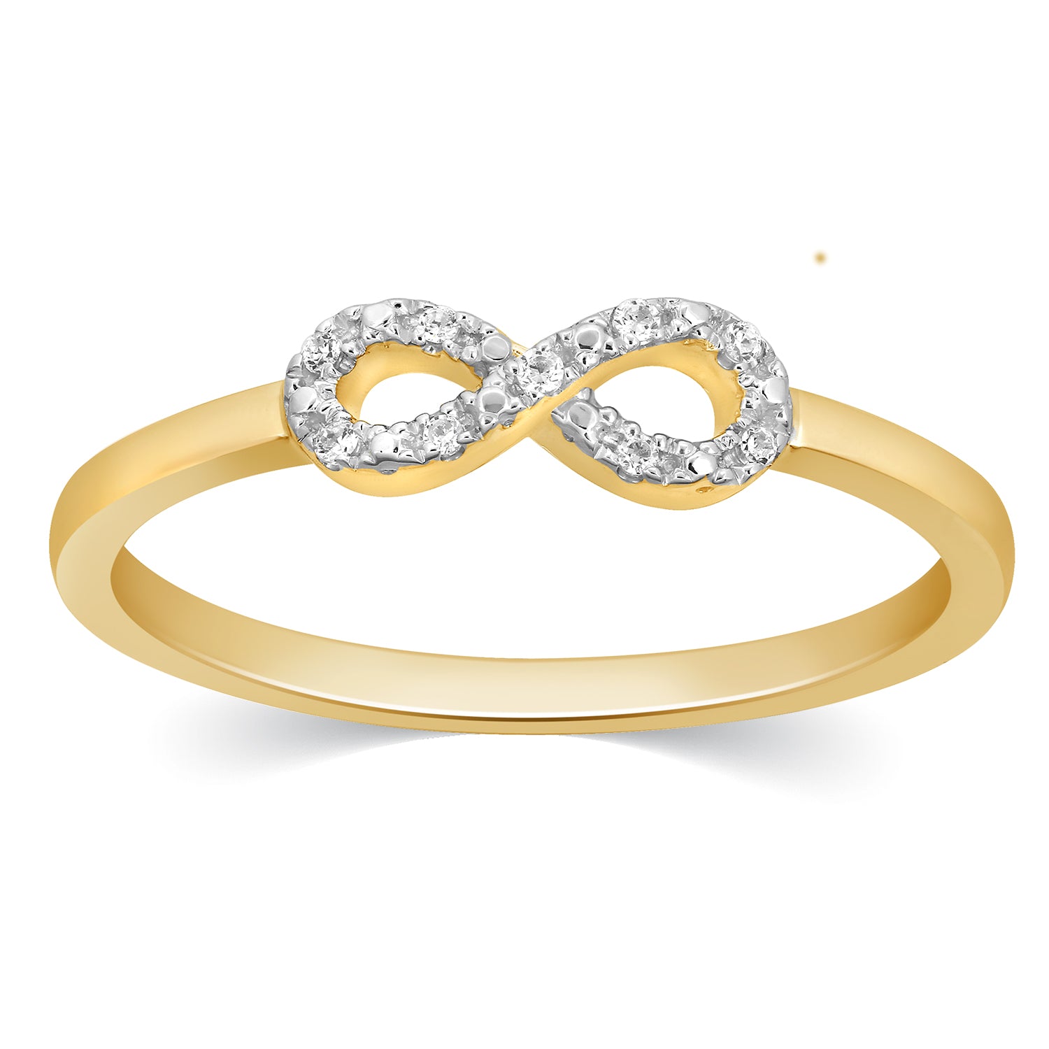 Promise Link Ring With 0.03 Carat TW Of Diamonds In 10K Yellow Gold