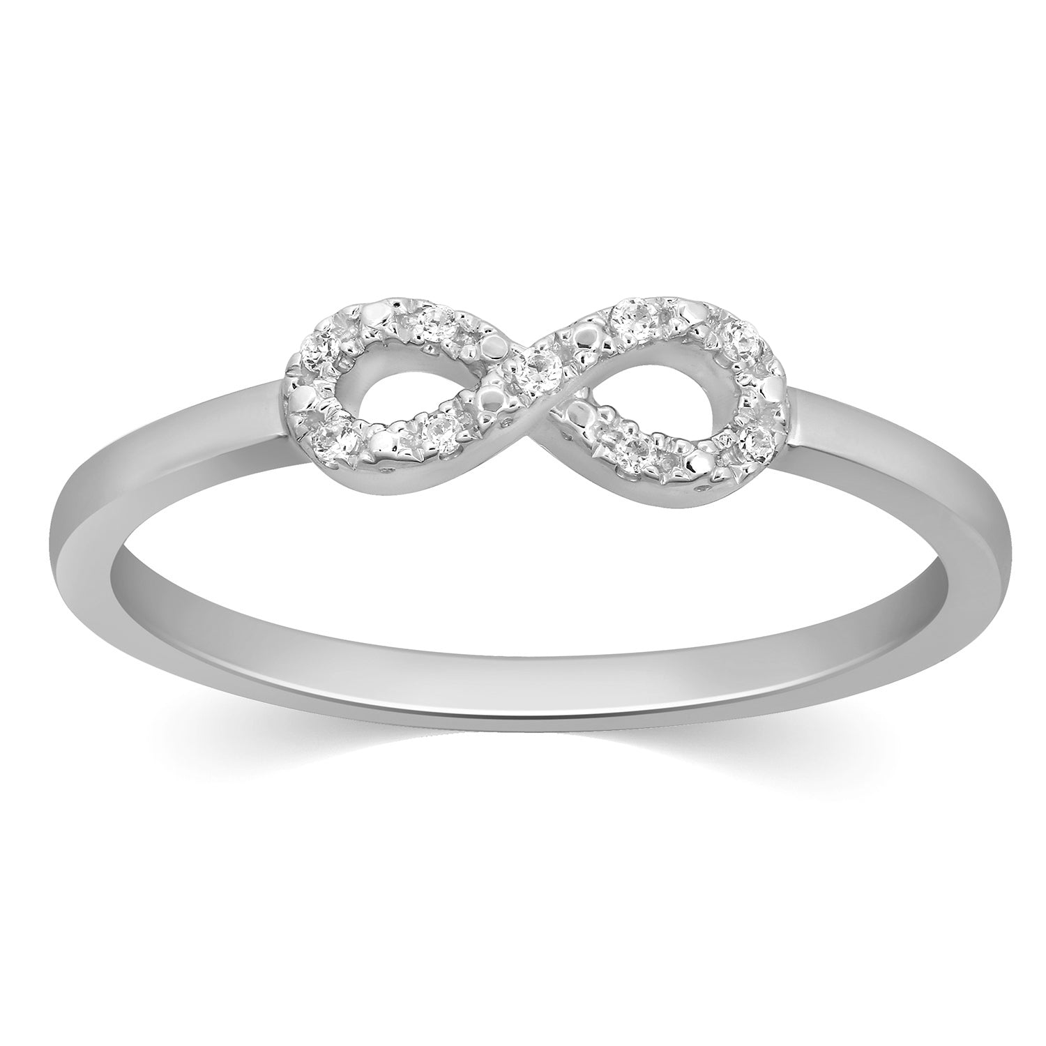 Promise Link Ring With 0.03 Carat TW Of Diamonds In 10K White Gold