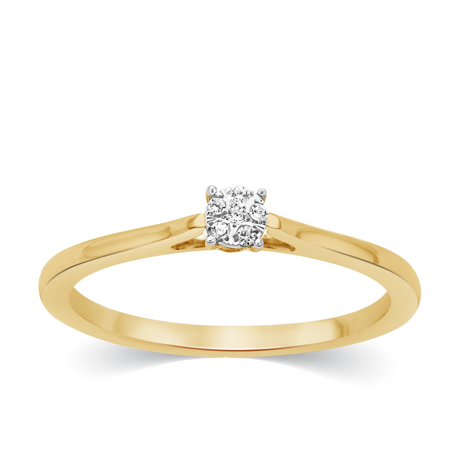Solitaire Wedding Band Ring With 0.03 Carat TW Of Diamonds In 10K Yellow Gold