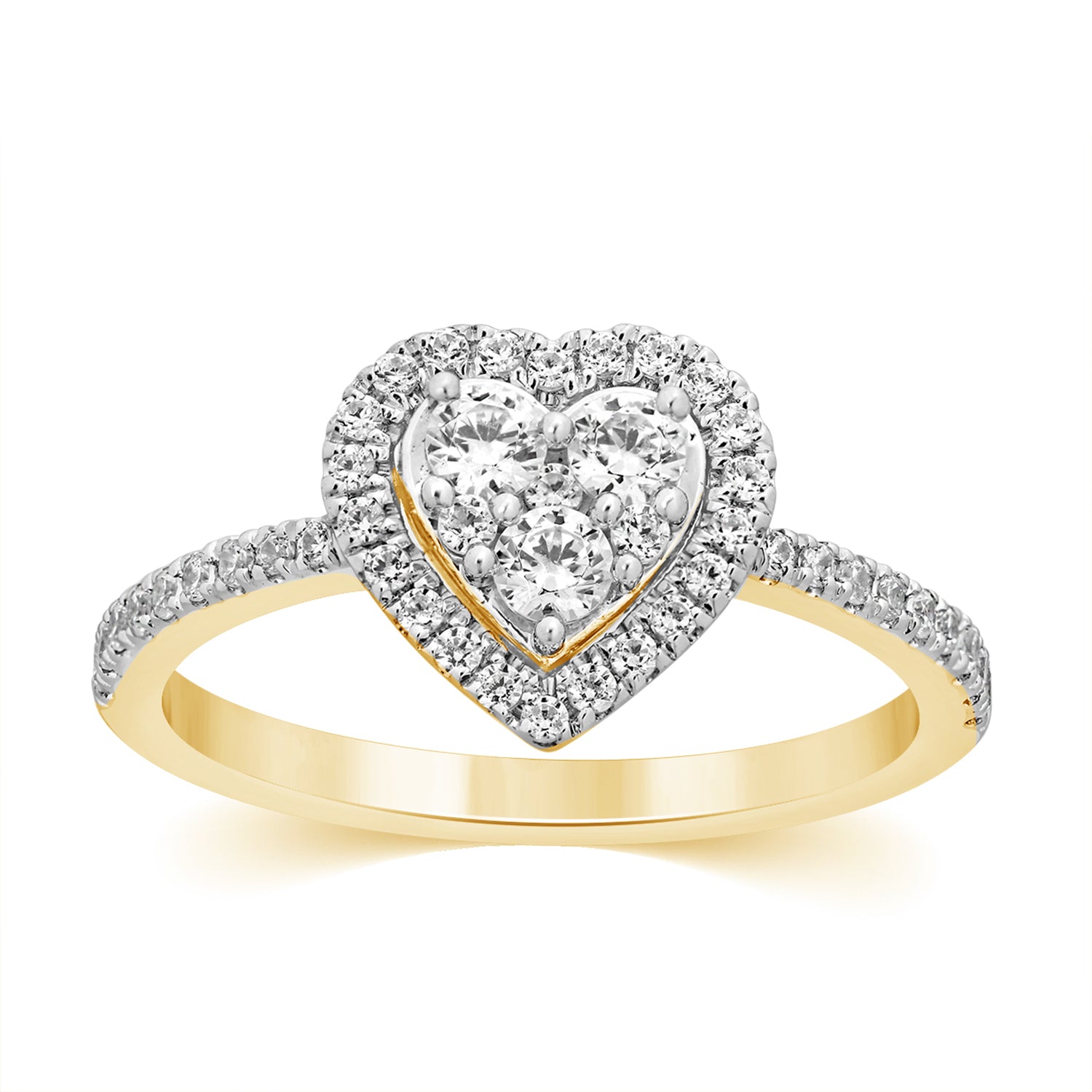 Heart Engagement Ring With 0.52 Carat TW Of Diamonds In 10K Yellow Gold