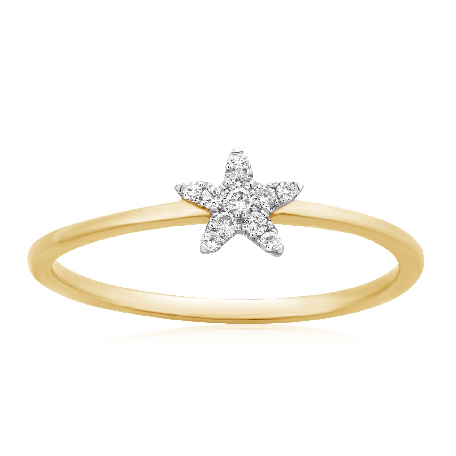 Star Ring With 0.07 Carat TW Of Diamonds In 10K Yellow Gold